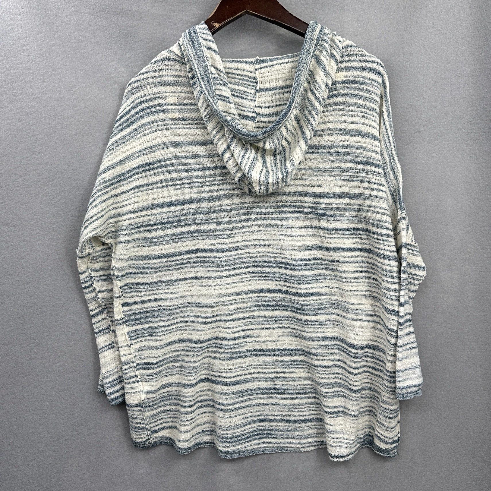 Lucky Brand Lucky Brand Sweater Womens L Hooded Striped Knit Casual Boho Modern Classic 90s Read Women, Blue Sm Home Fashion Size L / US 10 / IT 46 - 5 Thumbnail