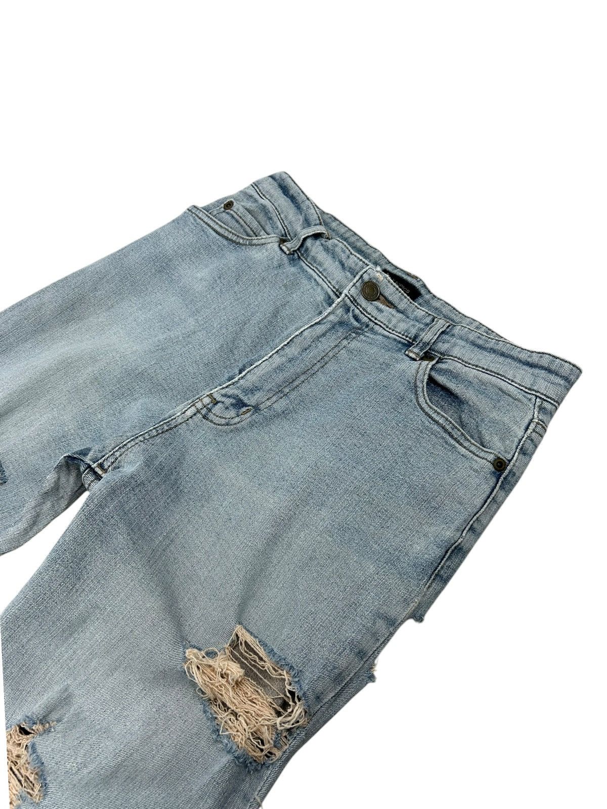 20471120 × Japanese Brand Daily Topic Japan Light Blue Jean Distressed Grunge Style Size US 28 / EU 44 - 5 Thumbnail