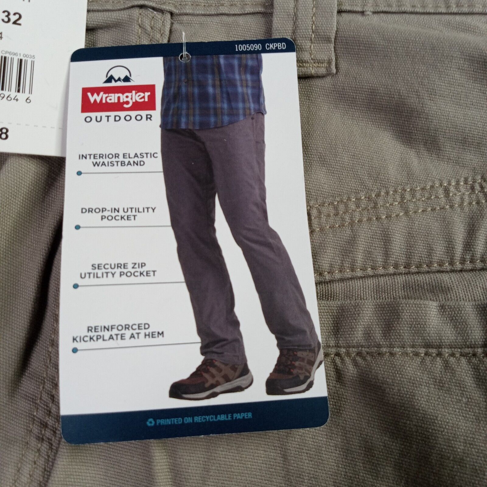 Wrangler Wrangler Outdoor Utility Pants Mens 30x32 Beige Straight Fit Size US 30 / EU 46 - 8 Thumbnail