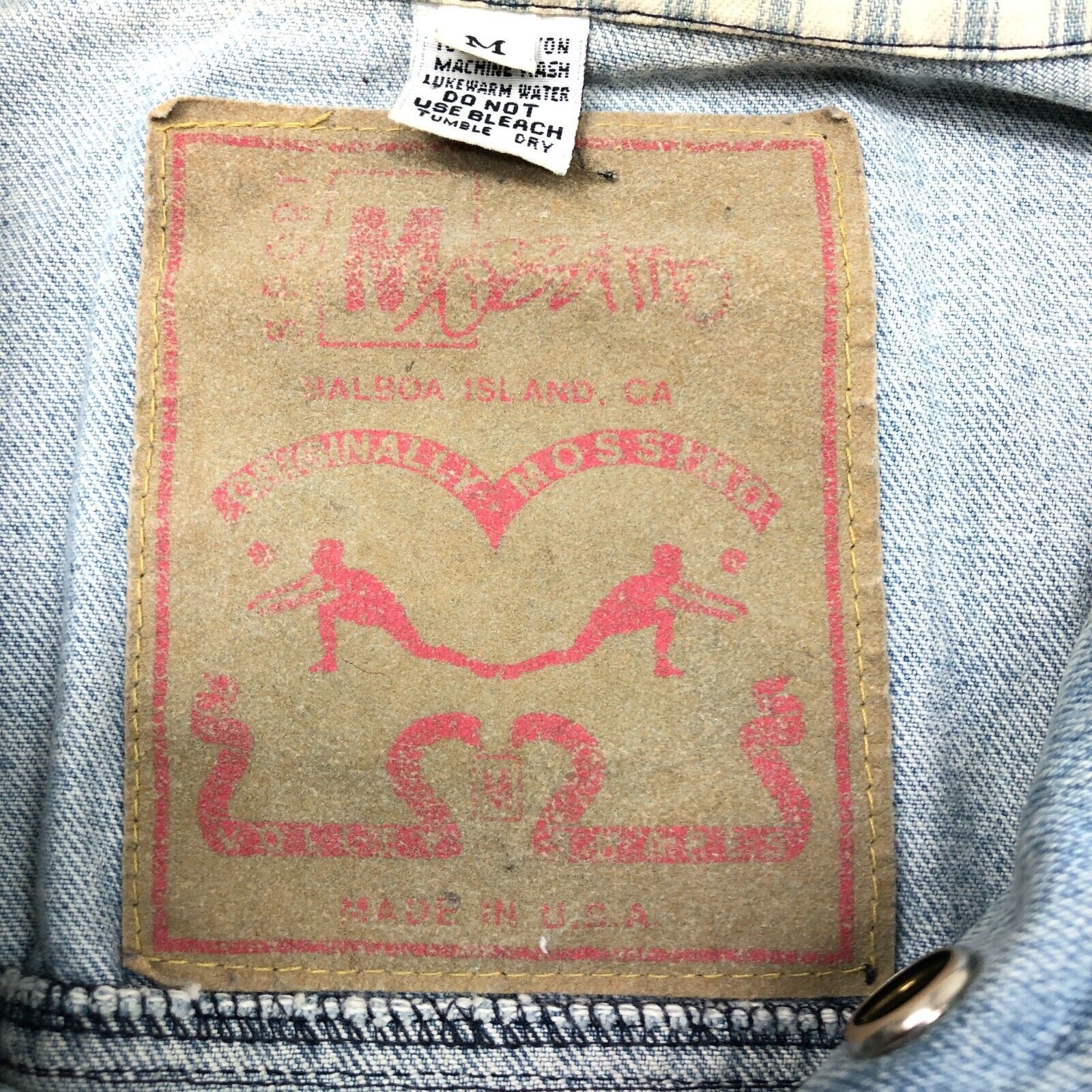Vintage vintage 90s Made In USA Mossimo Blue Denim Jacket Medium Size US M / EU 48-50 / 2 - 6 Thumbnail
