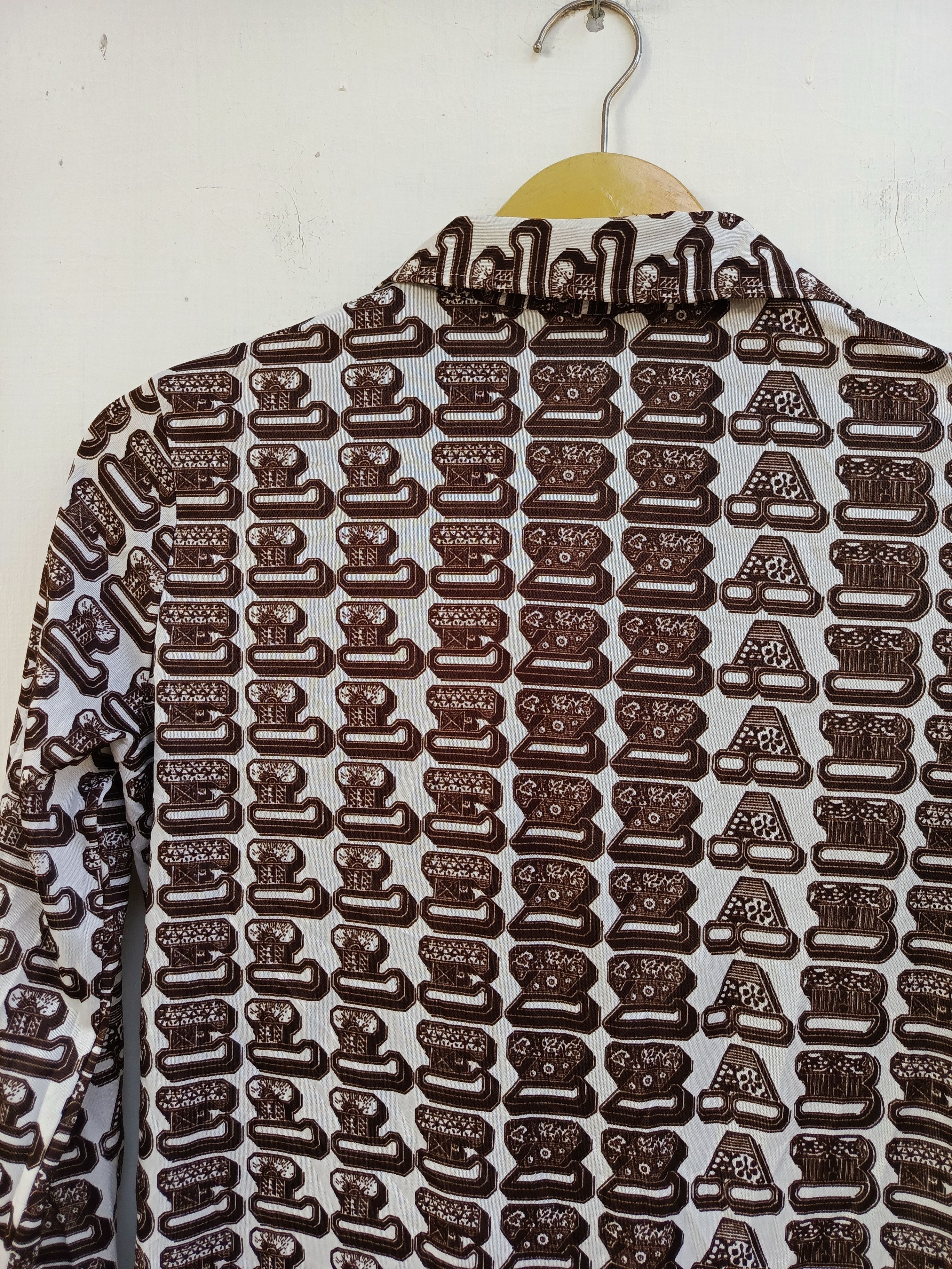 Japanese Brand Harmer full print font pattern button ups Size M / US 6-8 / IT 42-44 - 7 Thumbnail