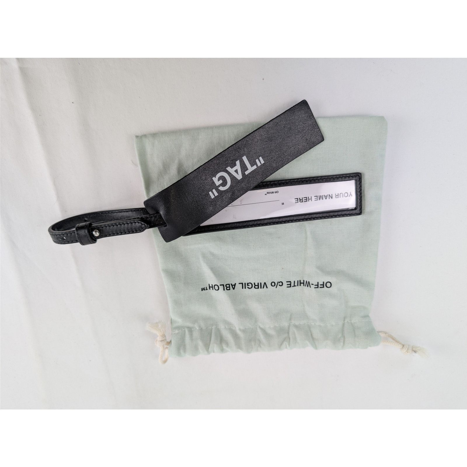 Off-White o1rshd1 Size: OS / Leather Luggage Tag in Black Size ONE SIZE - 13 Thumbnail