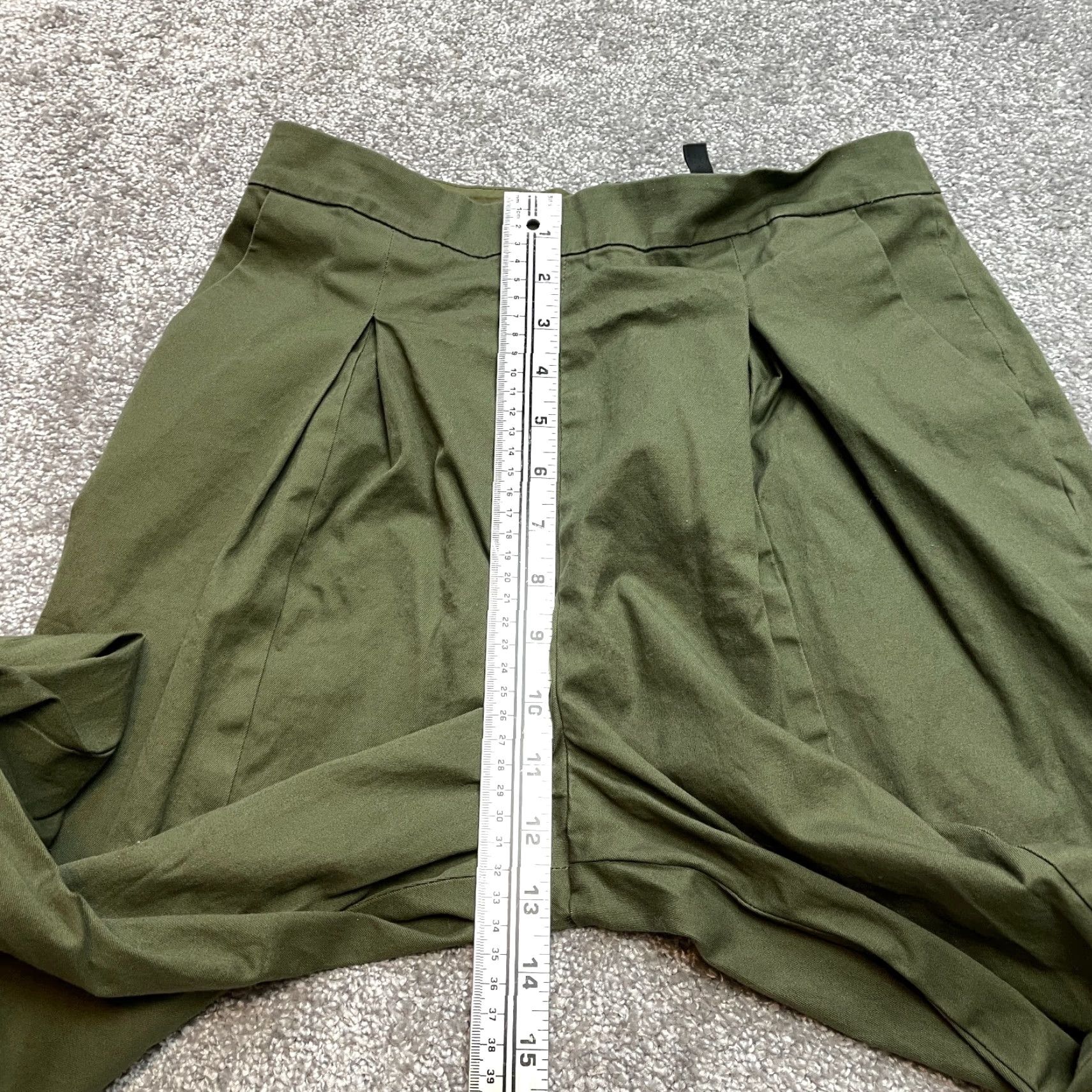 Banana Republic BCBGMAXAZRIA Ankle Pants Womens S Green 28x24 Ankle Zip Cotton Slacks Ladies Pants Size 28" / US 6 / IT 42 - 5 Thumbnail