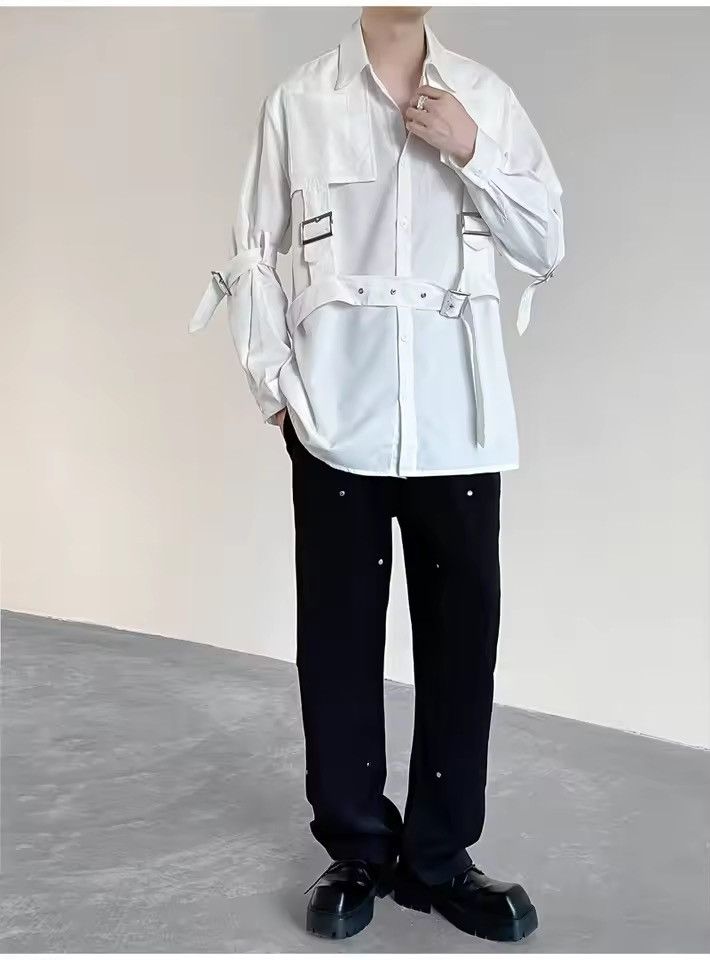 Japanese Brand Punk Hip Hop Techwear Style Long Sleeve Cargo Shirt Size US M / EU 48-50 / 2 - 8 Thumbnail