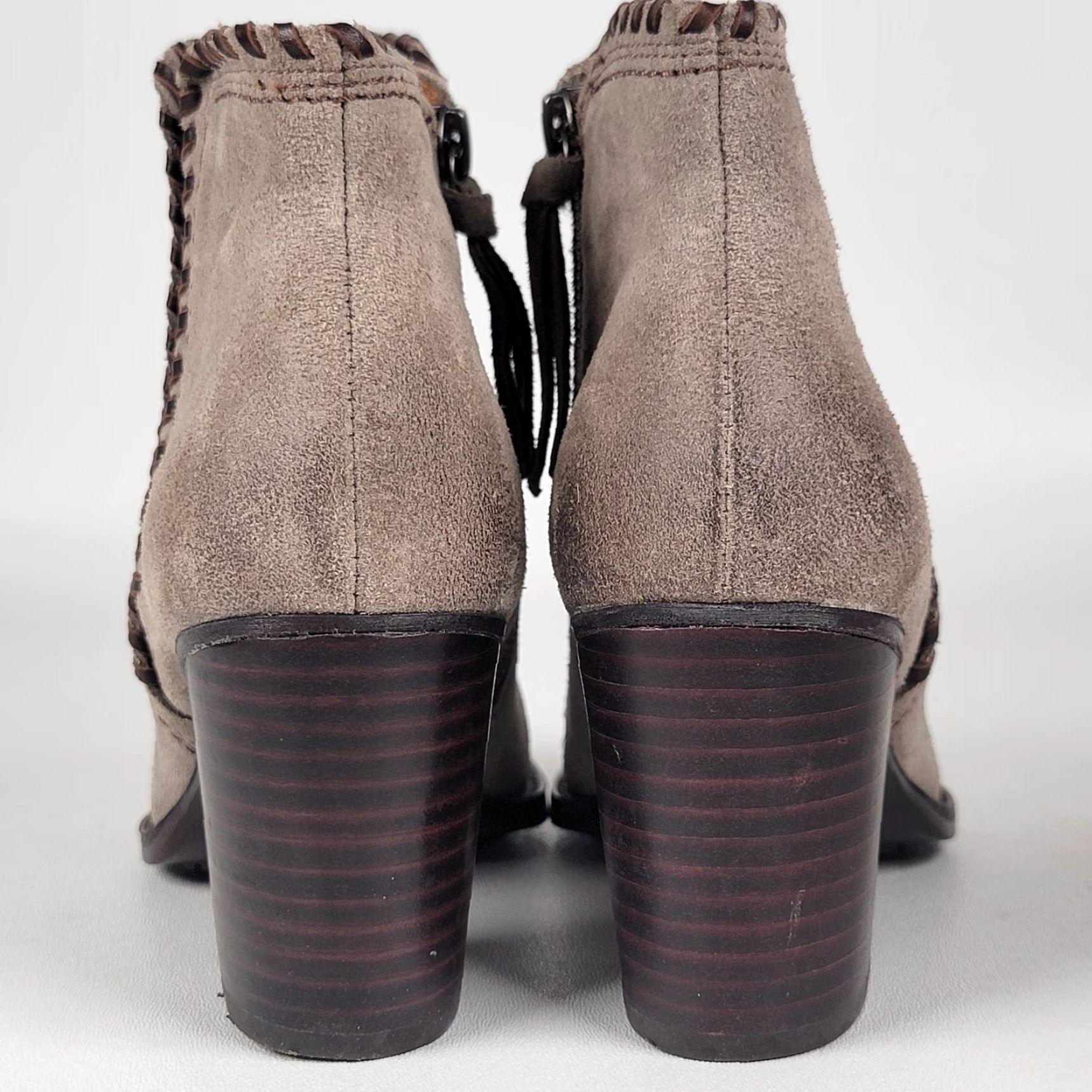 Vintage Sofft Boots Women's Size 6M Taupe Leather Zip Ankle Bootie Brown Leather Round Toe Bootie Size US 6 / IT 36 - 7 Thumbnail