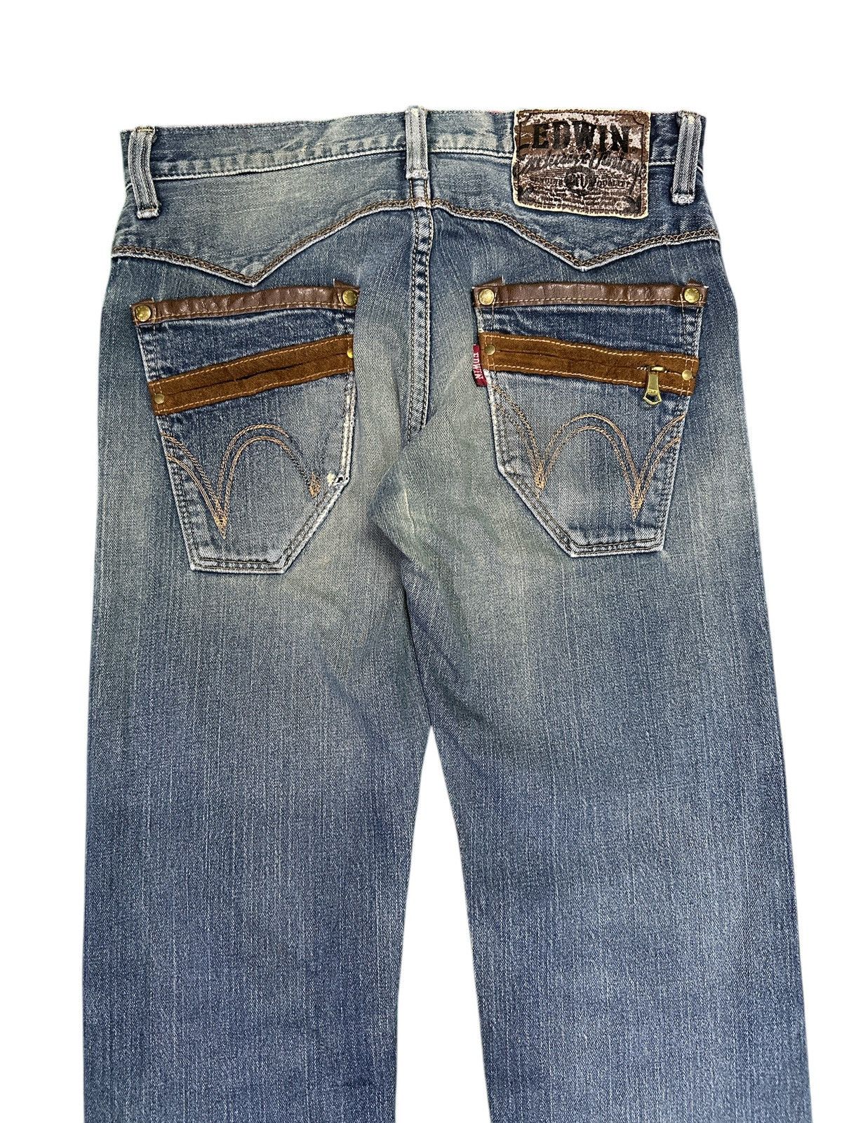Le Grande Bleu (L.G.B.) Vintage Edwin Japan Zipper Back Pocket . Size US 32 / EU 48 - 5 Thumbnail