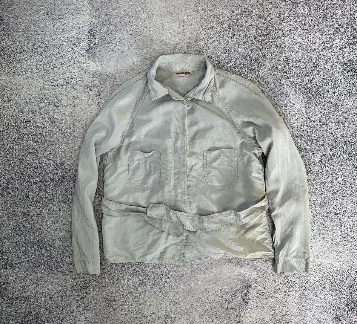 Prada Prada Women Light Jacket Silk Gray Made In Italy Size L / US 10 / IT 46 - 2 Thumbnail