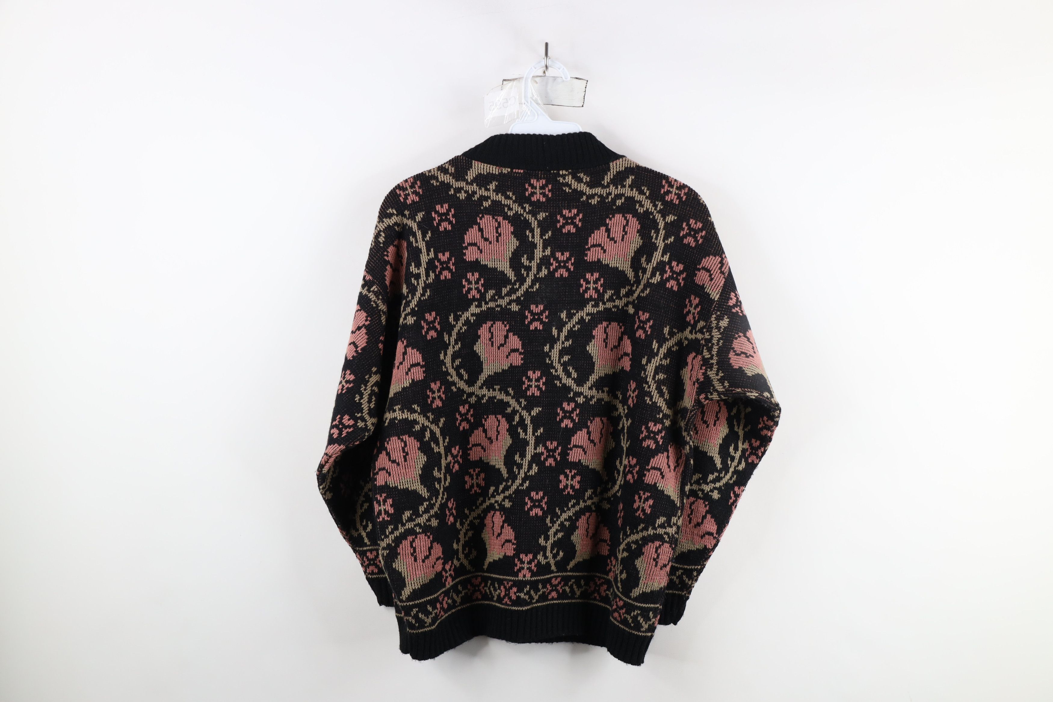 Vintage Vintage 90s Streetwear Flower Tapestry Knit Sweater USA Size M / US 6-8 / IT 42-44 - 9 Thumbnail