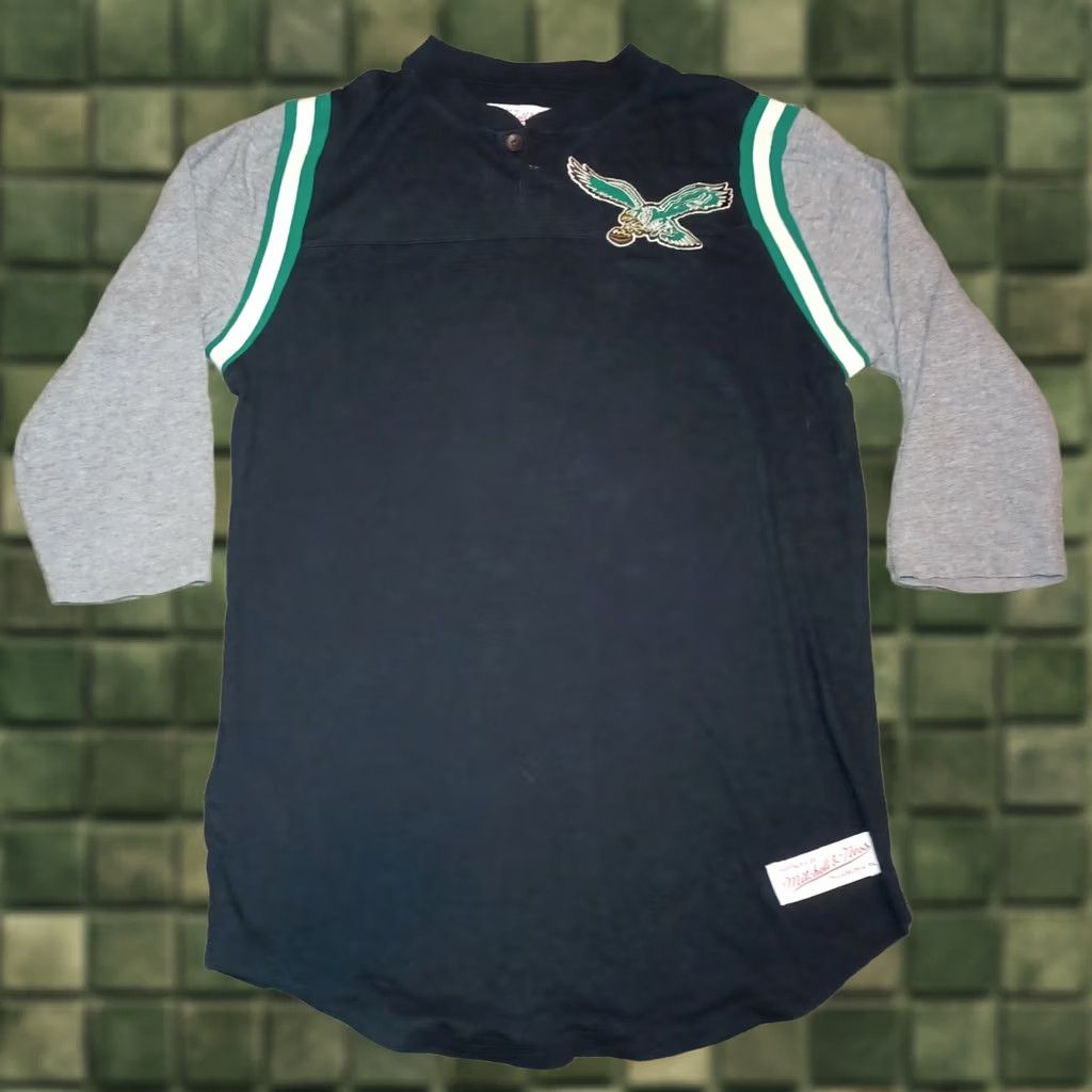 Mitchell & Ness Mitchell & Ness Shirt Mens S Black Throwback Eagles Adult Sleeve Henley Size US S / EU 44-46 / 1 - 1 Thumbnail