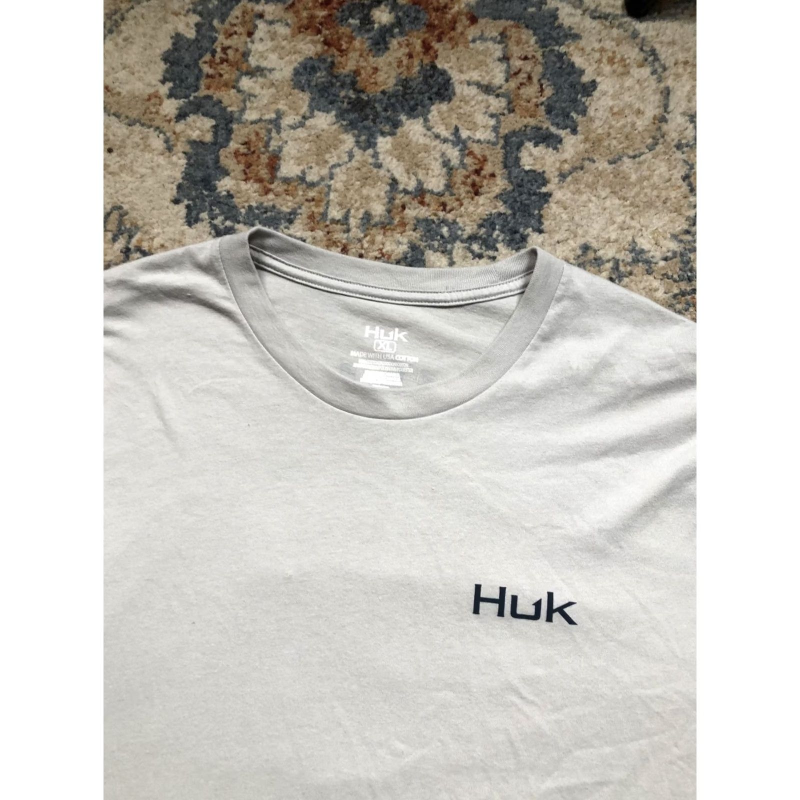 Vintage VINTAGE Huk Shirt Mens XL Gray Fishing Graphic Patriotic USA Flag Bass Tee Size US XL / EU 56 / 4 - 6 Thumbnail