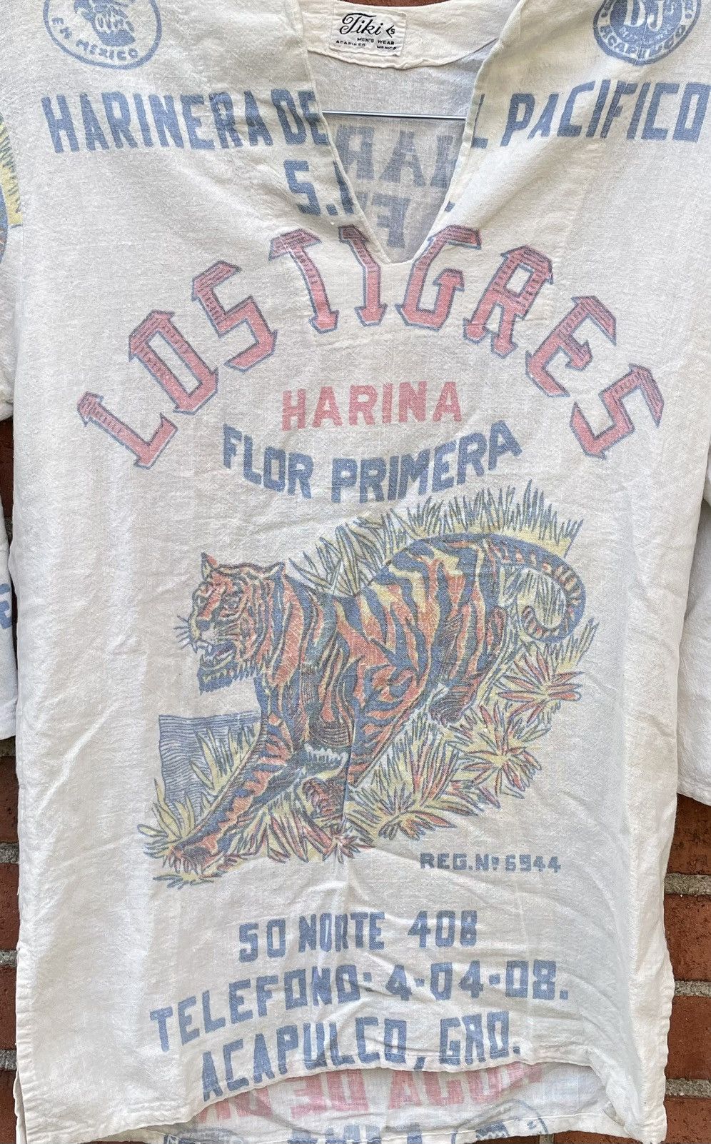 Vintage Vintage 1960s Tiki Mens Wear Los Tigres Flor Sack Shirt Size US M / EU 48-50 / 2 - 3 Thumbnail