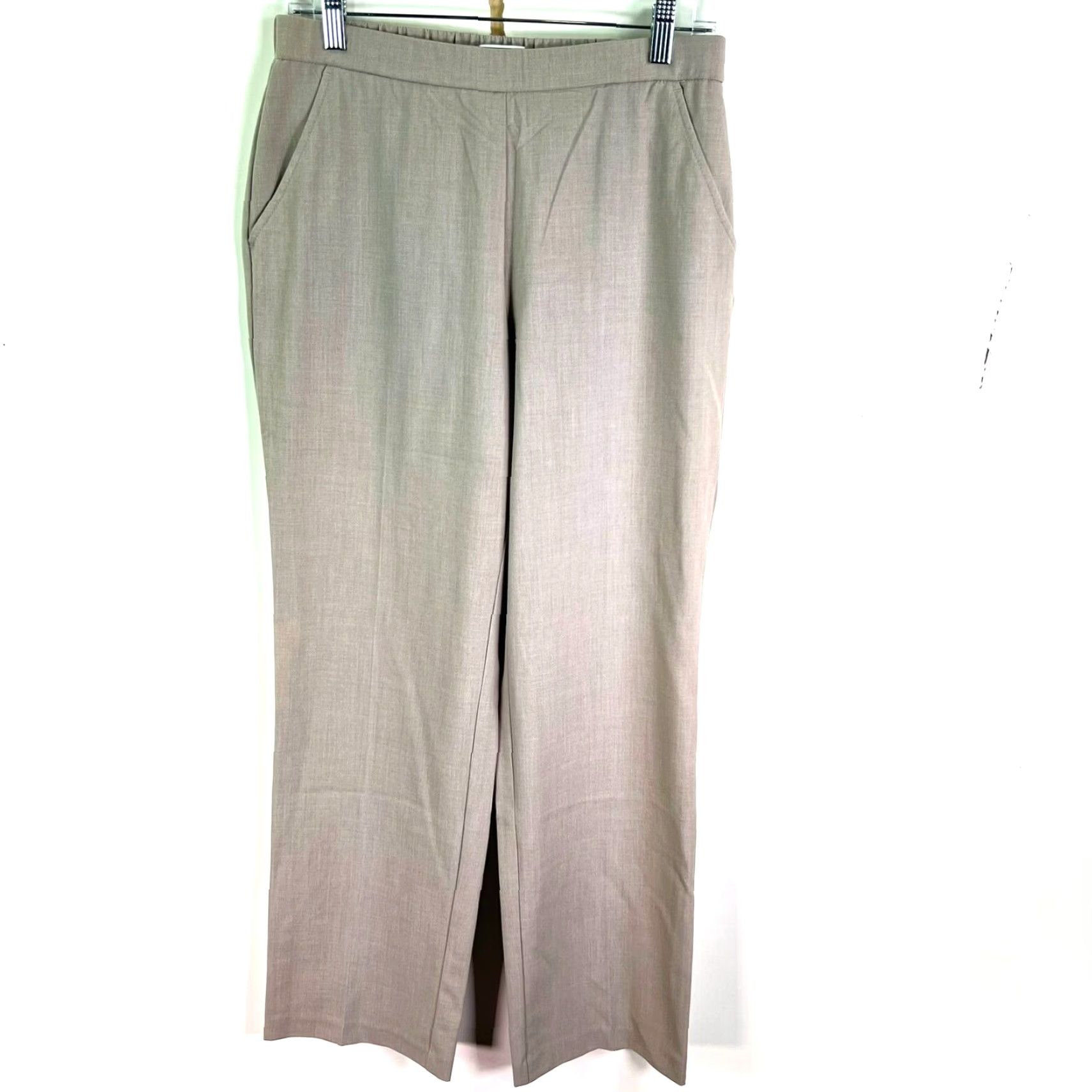 Vintage VINTAGE Dana Buchman Pants Flared Leg Womens Size 6 Beige Polyester Rayon Spandex Pockets 30x31 High Rise Flat Front Size 28" / US 6 / IT 42 - 2 Thumbnail