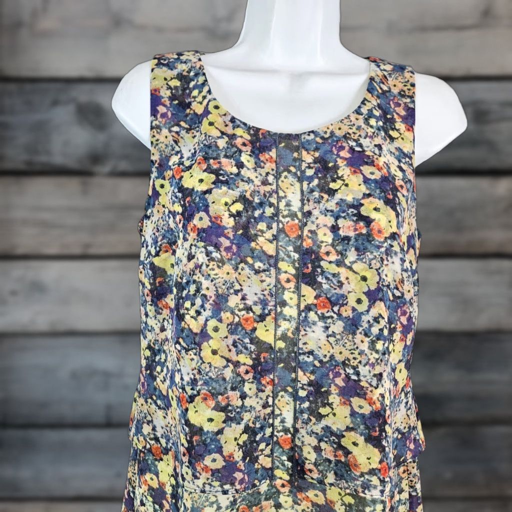 Vintage Cabi Blouse Shirt Womens Positano XS Yellow Floral Sleeveless Scoop Neck Summer Spring Size XS / US 0-2 / IT 36-38 - 1 Thumbnail