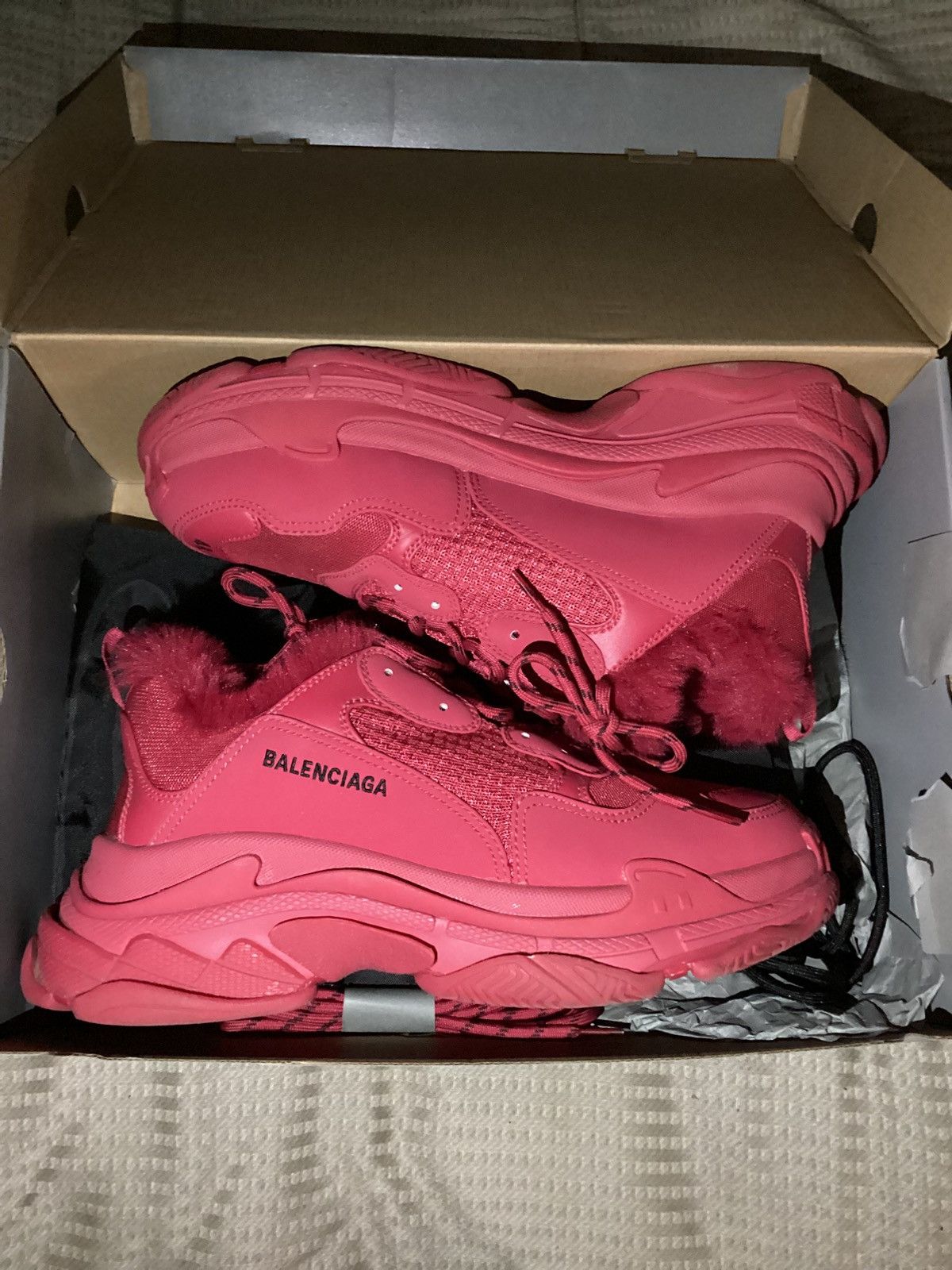 Balenciaga Balenciaga Triple S Faux Fur Size US 11 / EU 44 - 1 Thumbnail