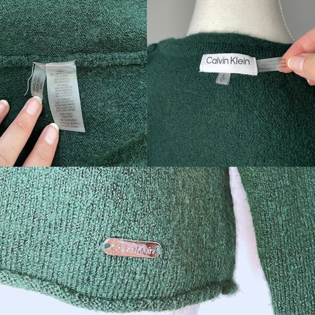 Calvin Klein Calvin Klein Crewneck Stretchy Forest Green Sweater S Size S / US 4 / IT 40 - 4 Thumbnail