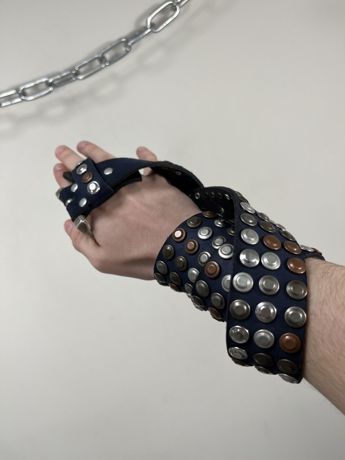 Japanese Brand Vintage B.B. Simon Style Y2K Archival Studded Leather Belt Size ONE SIZE - 3 Thumbnail