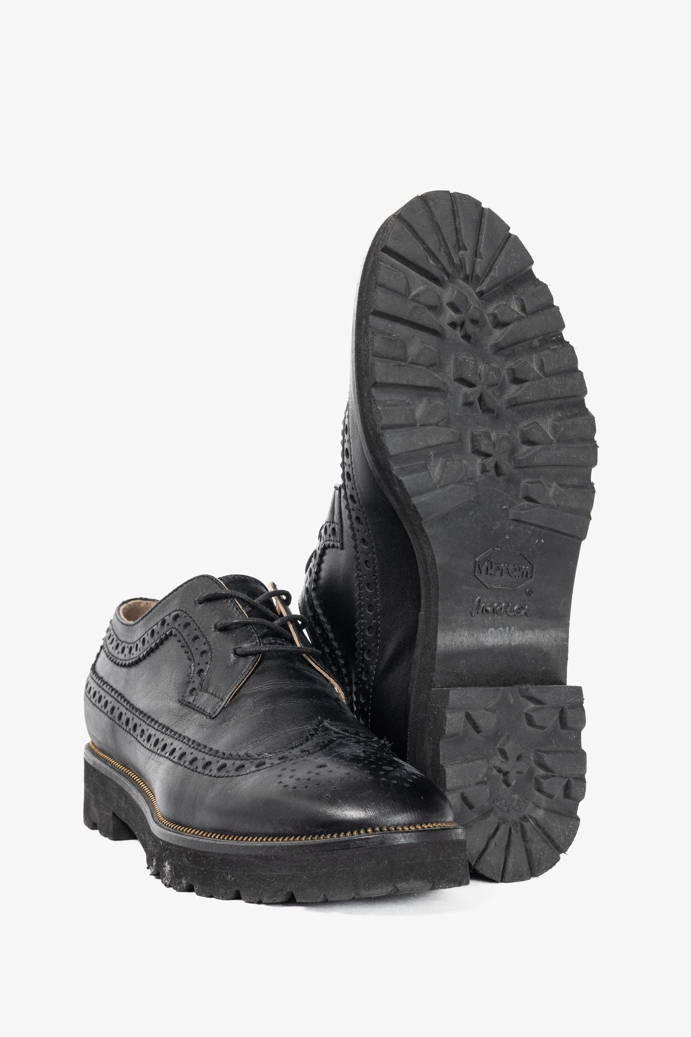 Ron White Ron White Queenie Black Leather Wingtip Platform Oxfords Size US 6 / IT 36 - 4 Thumbnail