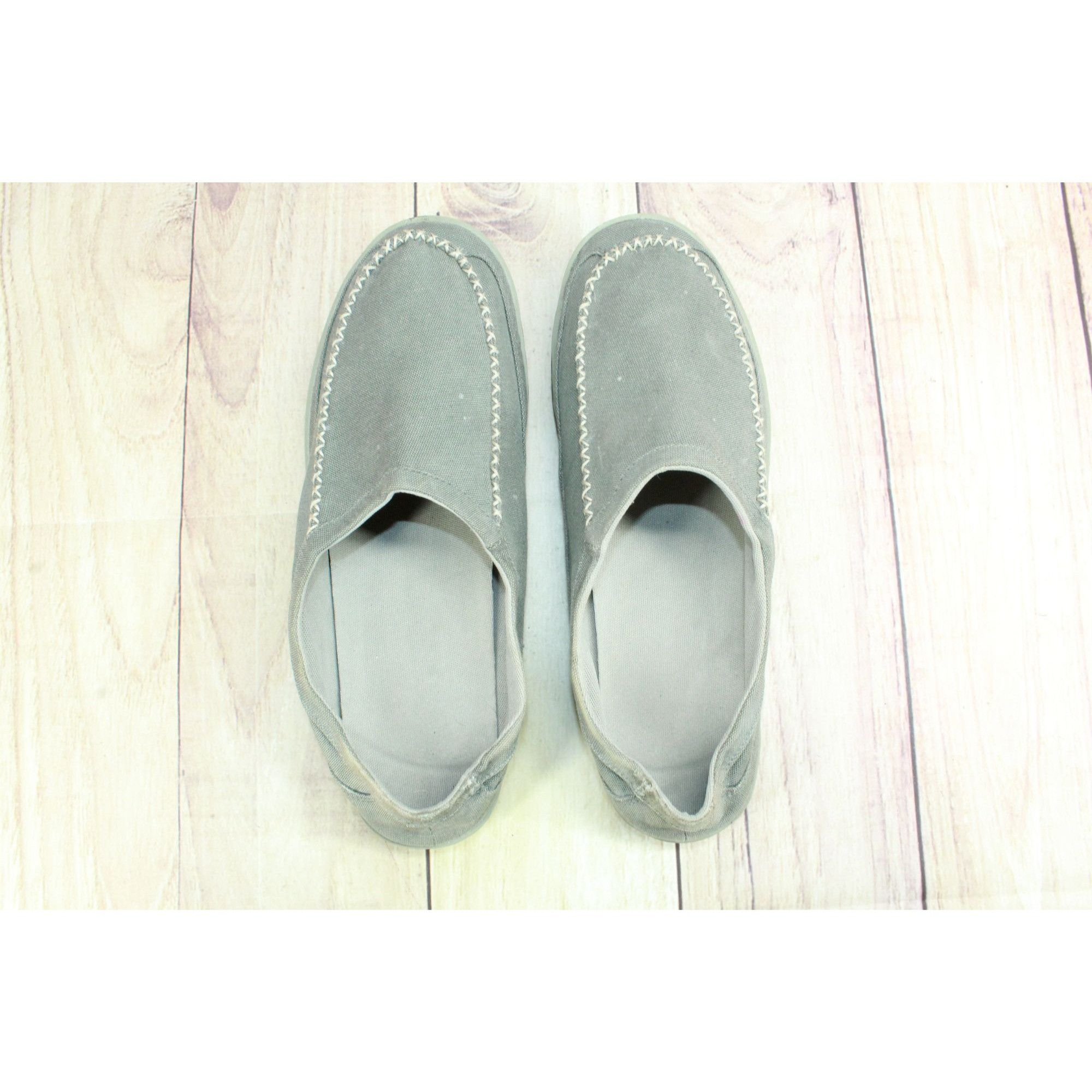 L.L. Bean LL Bean Gray Canvas Non Slip Slipper Scuffs Size US 14 / EU 47 - 7 Thumbnail