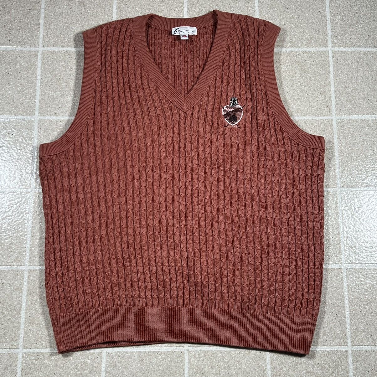 Vintage Vintage Haley Cable Knit Sweater Vest Salmon Pink Orange Size US L / EU 52-54 / 3 - 1 Thumbnail