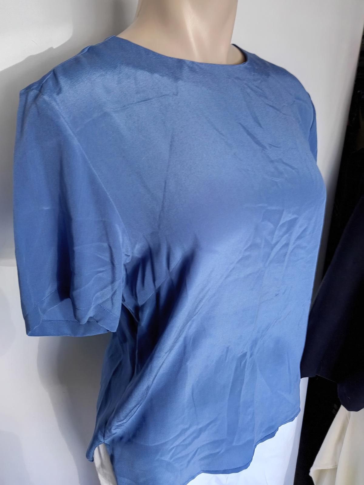 Designer Chic Light Blue Short Sleeve Top by Anna and David Size S / US 4 / IT 40 - 2 Thumbnail