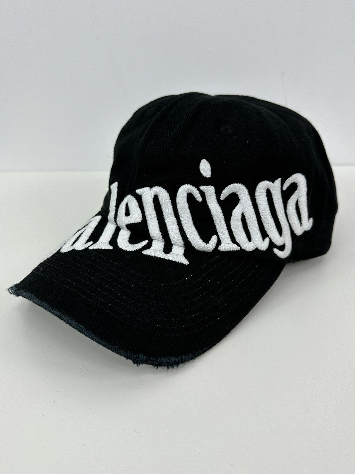 Balenciaga Balenciaga Distressed Embroidered Big Logo Baseball Cap Hat ...