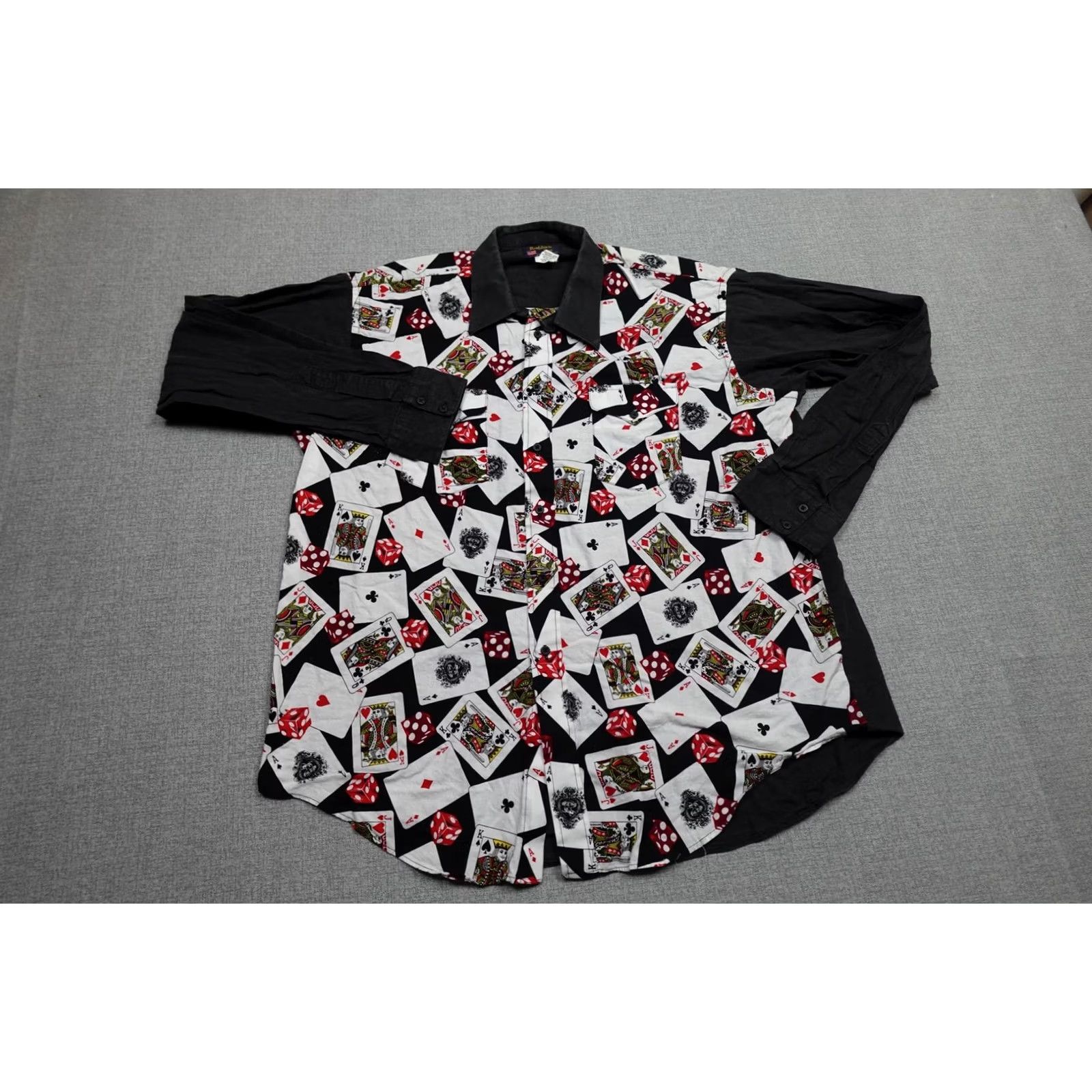 Vintage VINTAGE Ruddock Bros Shirt Mens XL Black Playing Cards Dice Casino Long Sleeve Size US XL / EU 56 / 4 - 2 Thumbnail