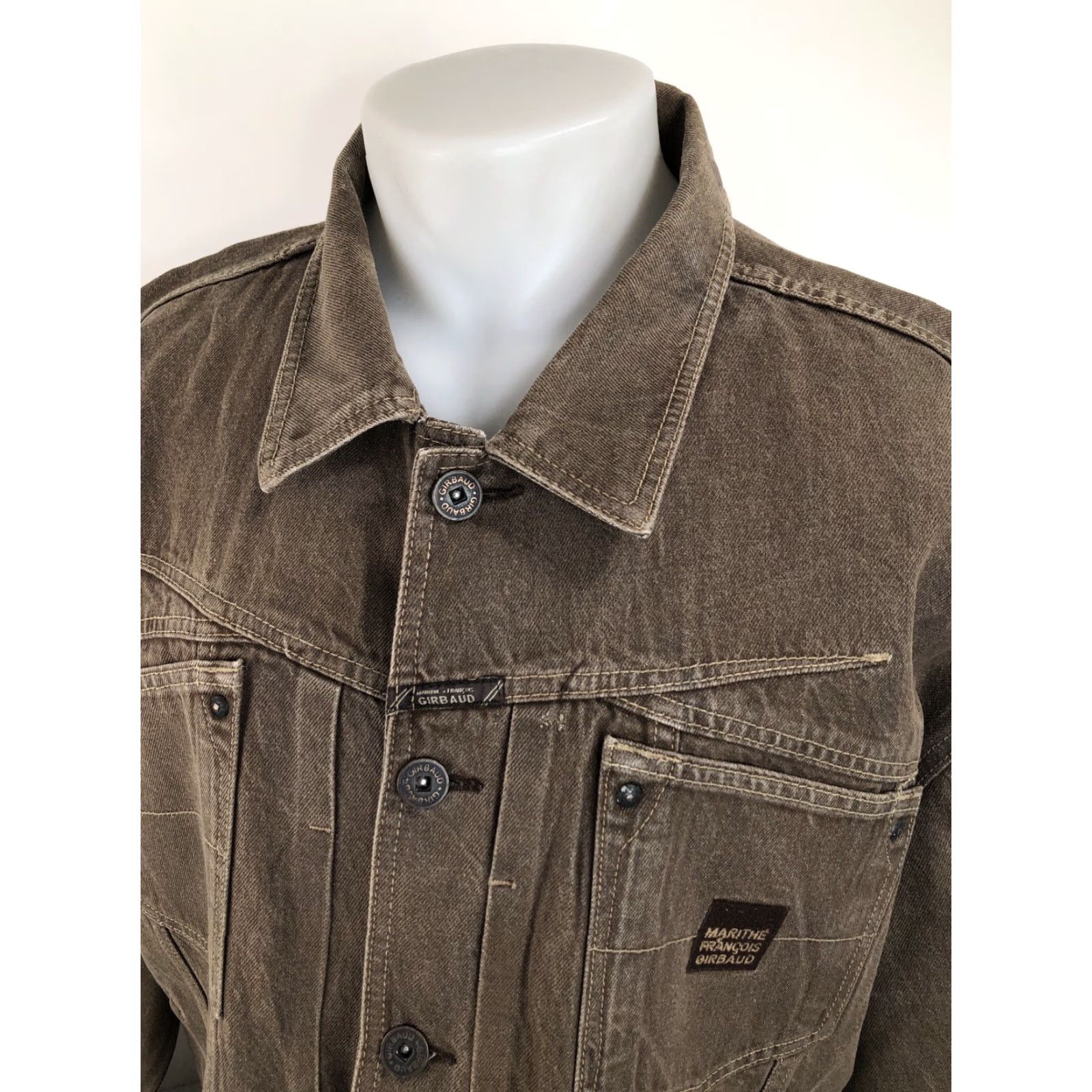 Denime MARITHE FRANCOIS GIRBAUD Denim Trucker Jacket Embroidered Vintage Mens 3XL Brown XXS-XXL Size US XXL / EU 58 / 5 - 3 Thumbnail