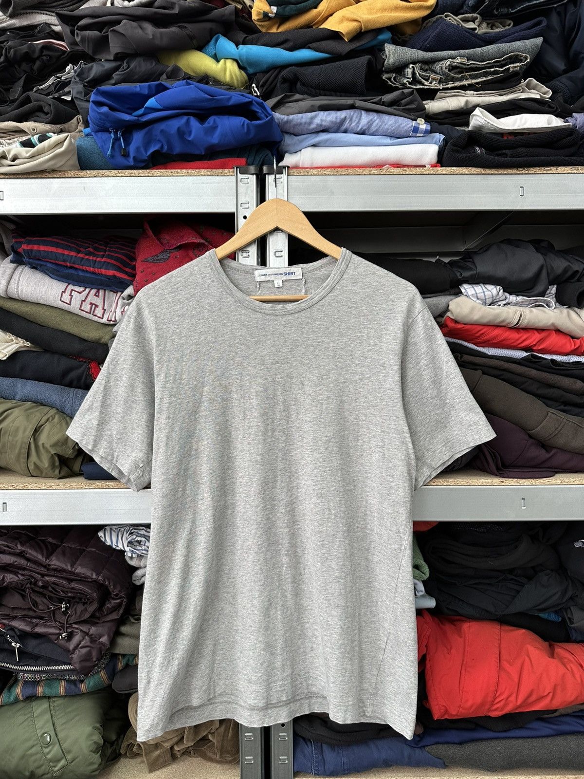 Comme des Garcons SHIRT Comme Des Garçons Shirt Grey T-Shirt Basic Japan Junya Tee Size US L / EU 52-54 / 3 - 1 Thumbnail