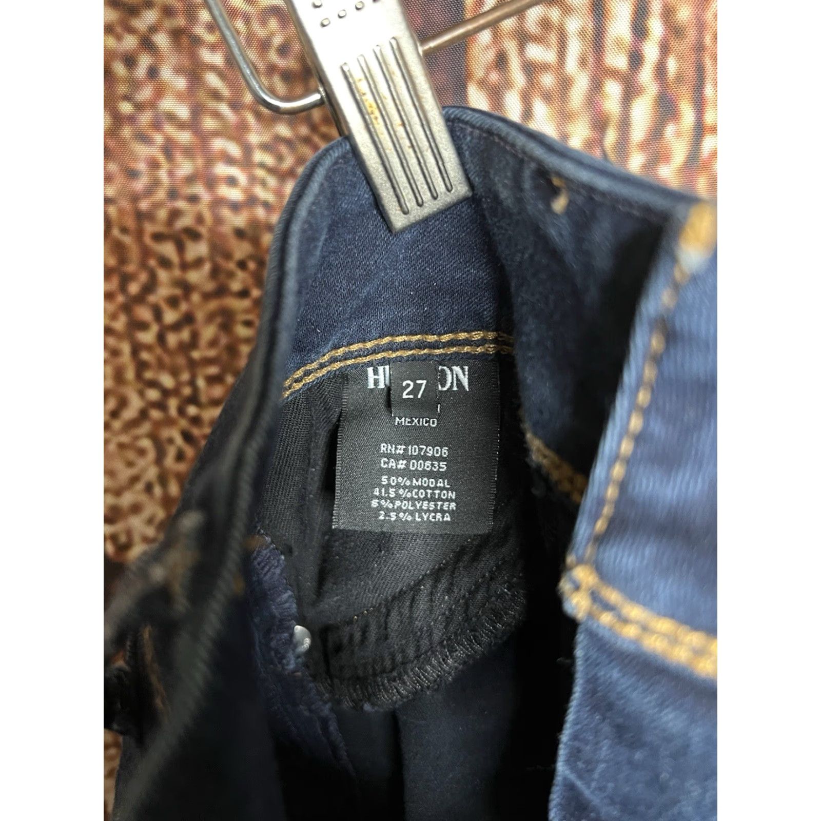 Hudson Hudson Womens Jeans Blue Denim Straight Skinny Size 27 x 30 High Rise 27 Regular Dark Wash Womens Jeans Size 27" / US 4 / IT 40 - 3 Thumbnail