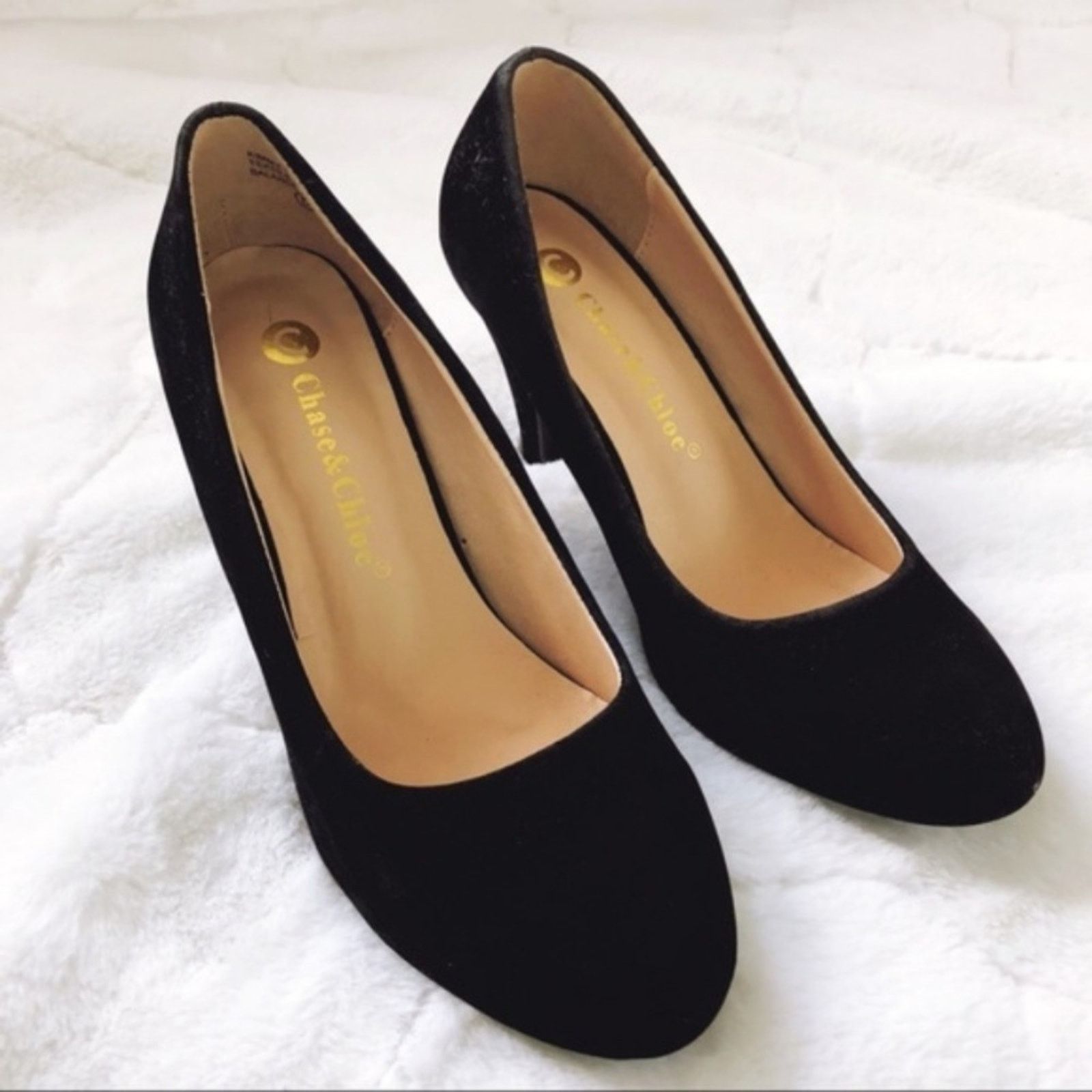 Other Chase + Chloe Black Velvet Heels Size US 6 / IT 36 - 6 Thumbnail