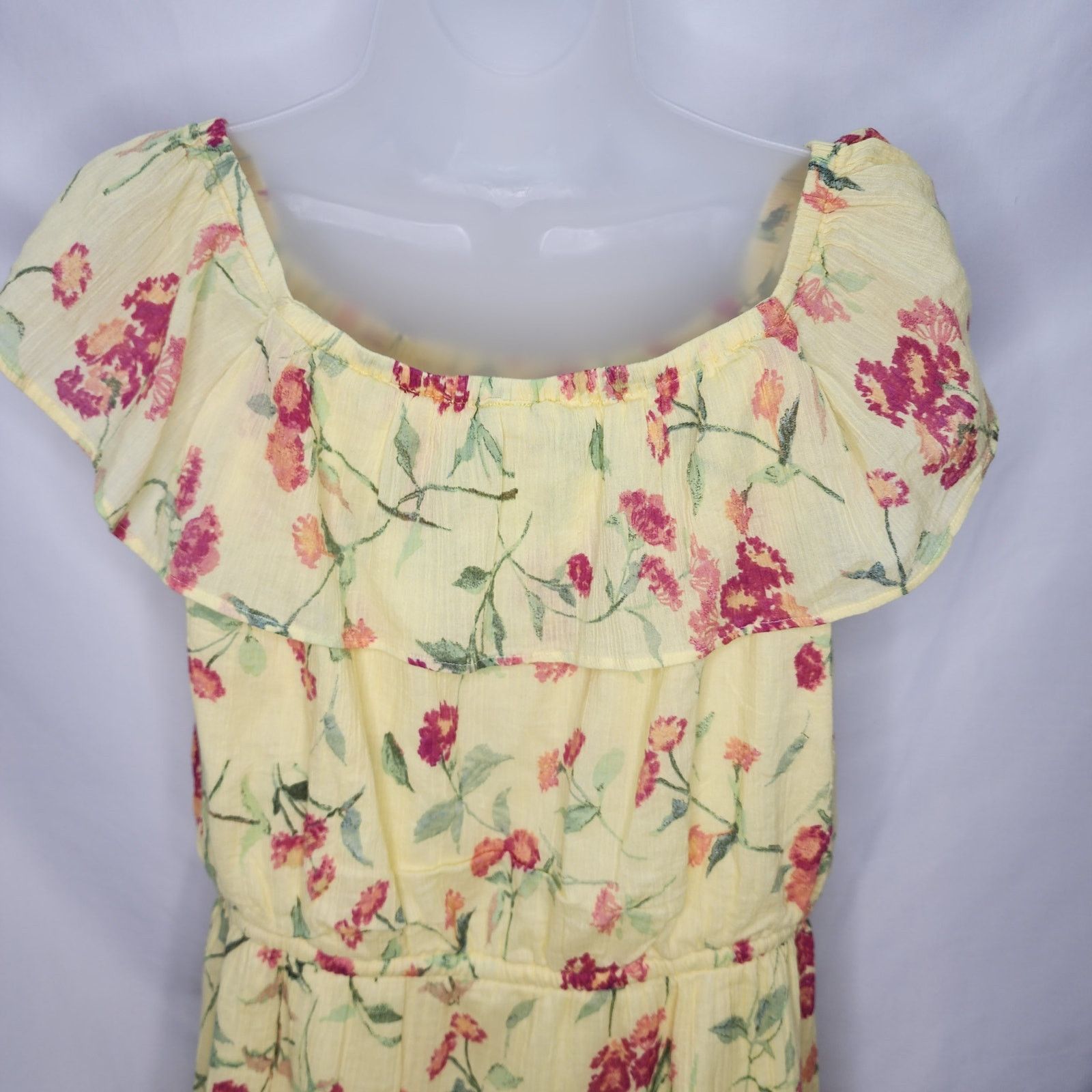 Ralph Lauren Ralph Lauren Yellow Floral Fit & Flare Off Shoulder Dress Size XL / US 12-14 / IT 48-50 - 13 Thumbnail