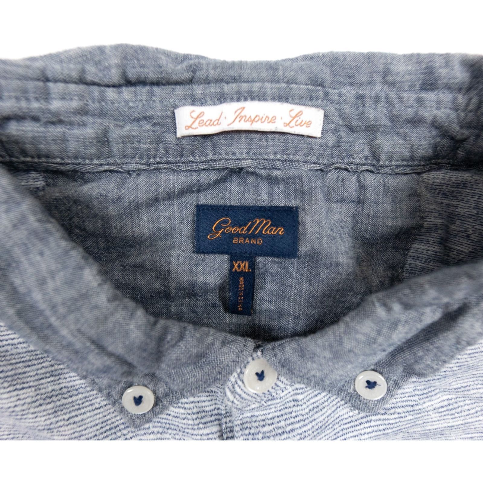 Vintage Good Man Brand Polo Shirt 2XL Blue Striped Short Sleeve Collared Mens Casual Size US XXL / EU 58 / 5 - 6 Thumbnail