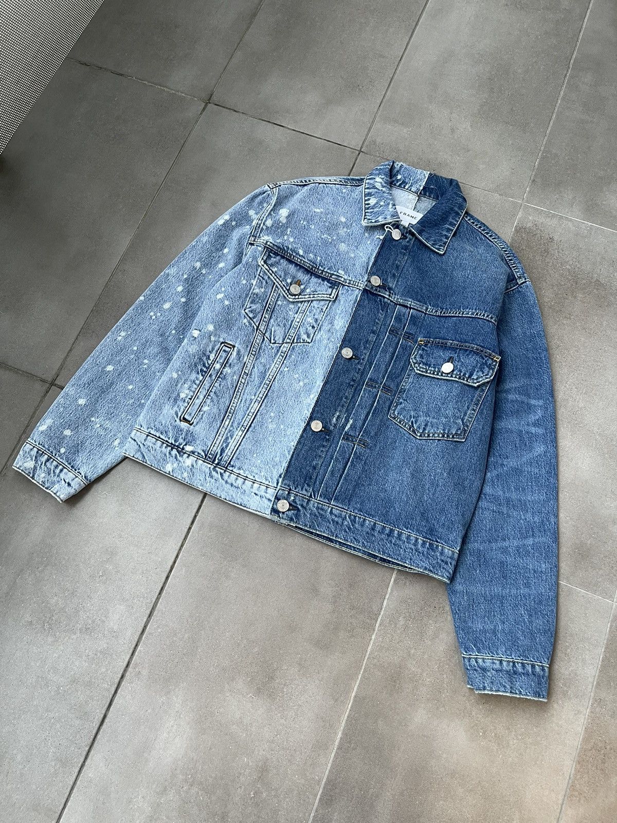 Frame !DS! SS23 Frame Half Bleached Blue Denim Jacket Size US M / EU 48-50 / 2 - 7 Thumbnail