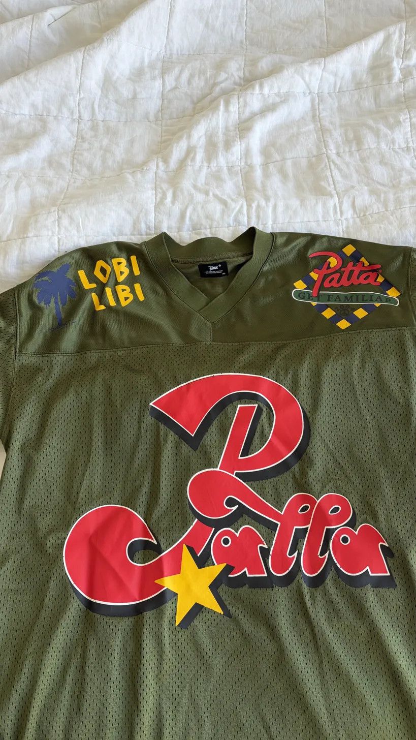 Patta Patta SS22 "Lobi Libi" Mesh Football Jersey — Olivine Size US XL / EU 56 / 4 - 2 Thumbnail