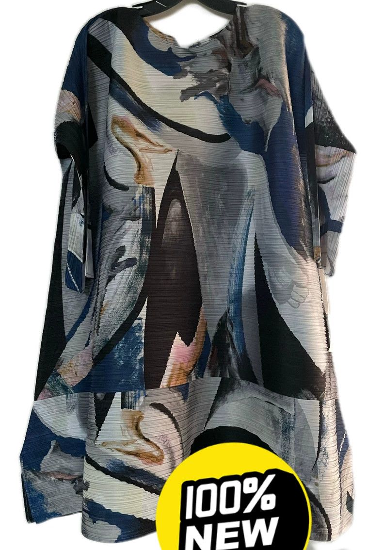 Issey Miyake Issey Miyake Ink-wash blue dress Size L / US 10 / IT 46 - 2 Thumbnail
