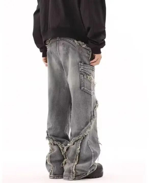 VIBE Retro ruined whiskering design washed distressed jeans Size US 30 / EU 46 - 3 Thumbnail