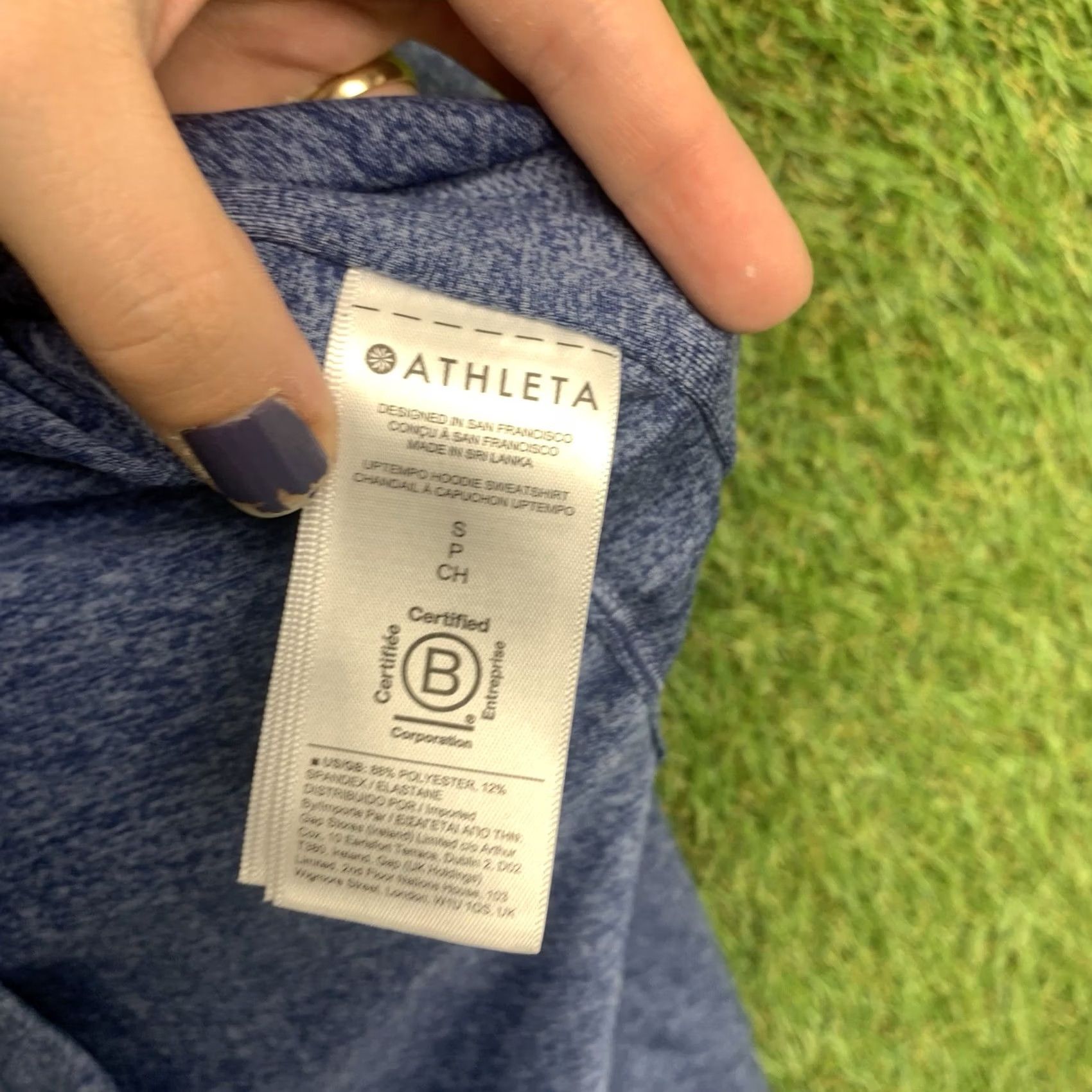 Athleta Athleta Hoodie Shirt Womens Small Uptempo Funnel Neck Athleisure Pullover Gym Blue Regular Size S / US 4 / IT 40 - 4 Thumbnail