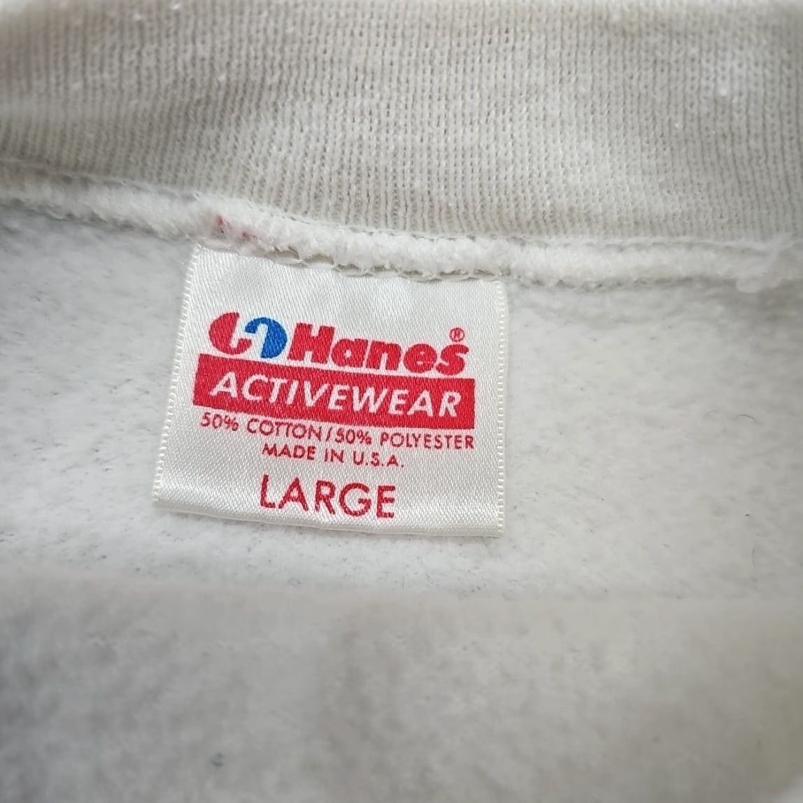 Hanes VINTAGE Hanes Sweatshirt Men L White 90s Crew Neck Zip Pullover Long Sleeve Made in USA XL Regular White Crew Neck Men Size US XL / EU 56 / 4 - 3 Thumbnail
