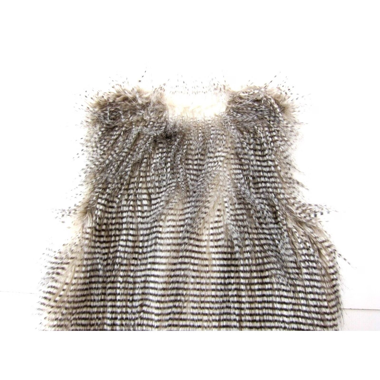 Andrew Marc Andrew Marc New York Faux Fur Vest Women Small Fringe Stripe Brown Beige Size S / US 4 / IT 40 - 6 Thumbnail