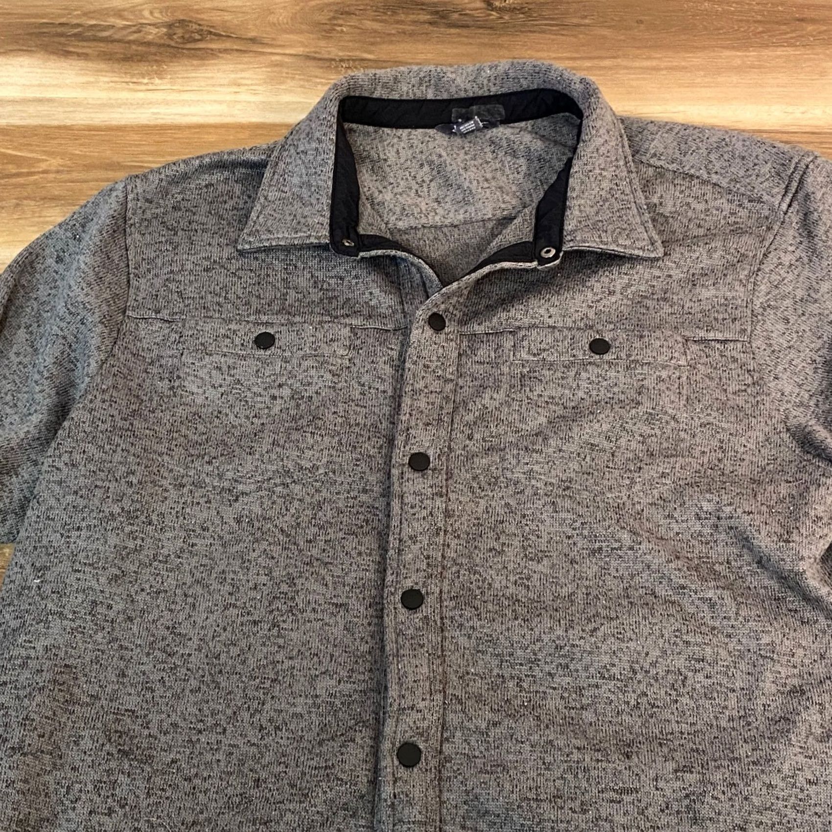 Eddie Bauer Eddie Bauer Mens 2XL Gray Marl Sweater Fleece Snap Front Shirt Jacket Shacket Size US XXL / EU 58 / 5 - 3 Thumbnail