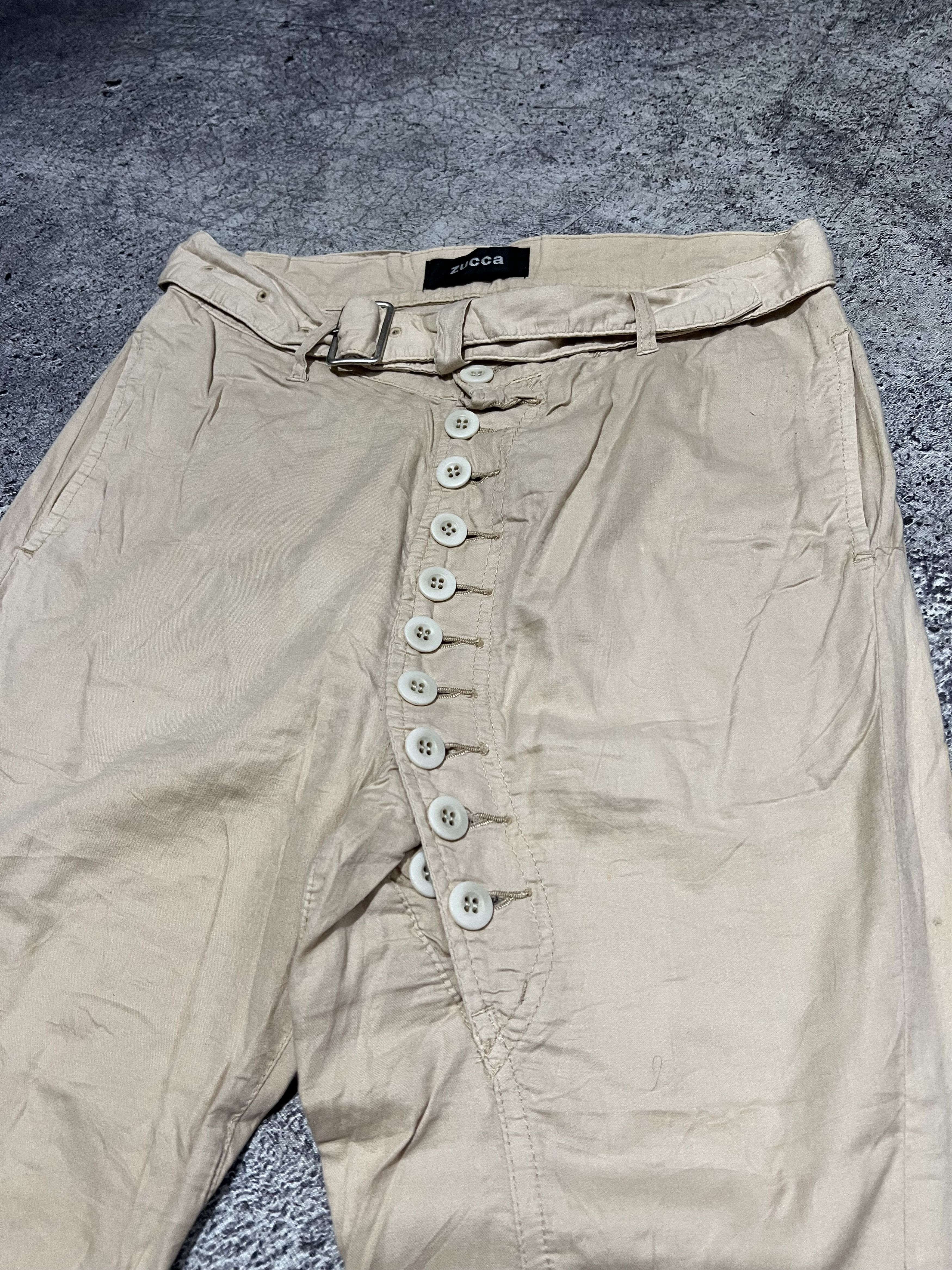 Issey Miyake 2000s Zucca Belted and Buttoned Asymmetric Pants Size US 30 / EU 46 - 2 Thumbnail