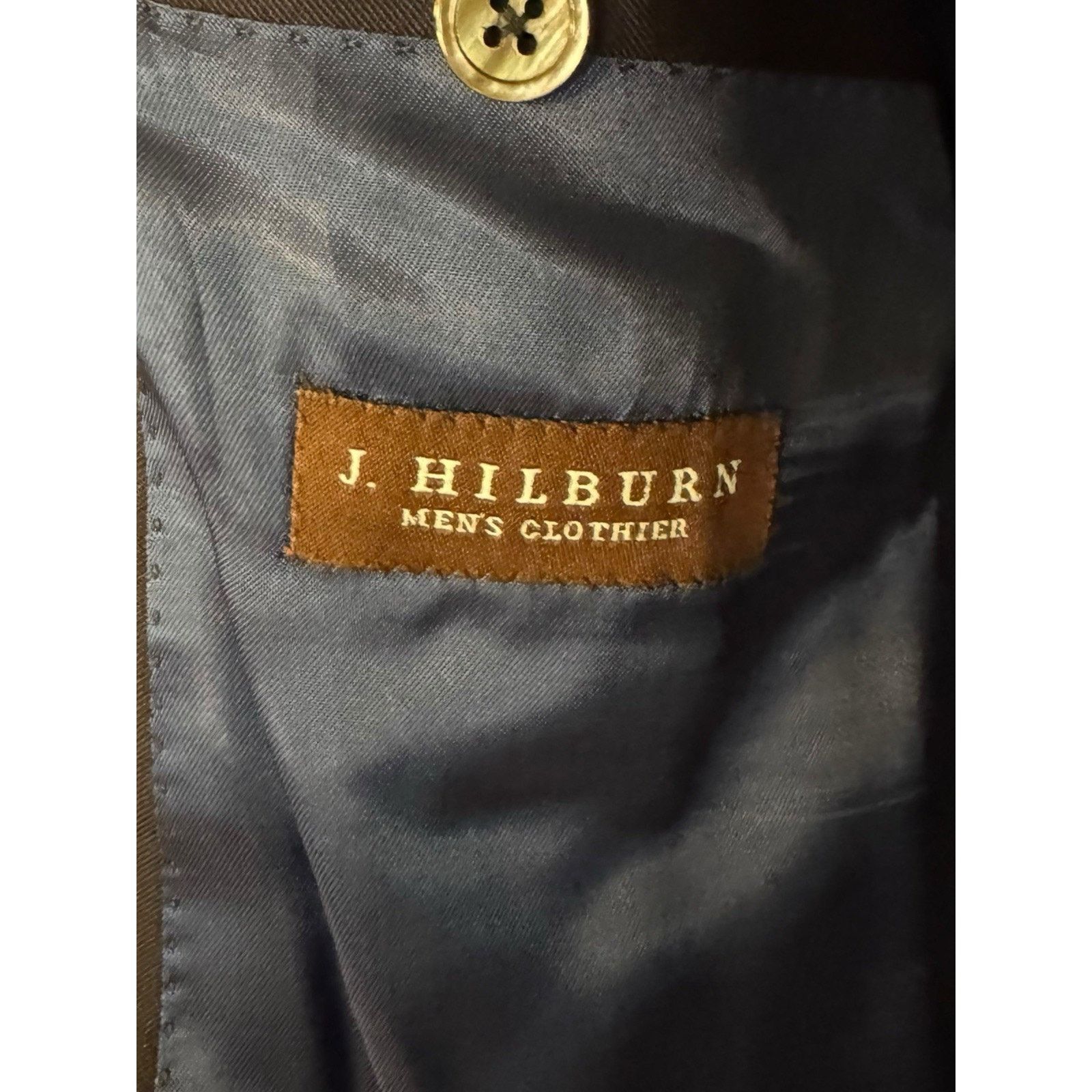 J.Hilburn J Hilburn 47R Sport Coat 100% Wool Navy Blue Two Button Size 48R - 7 Thumbnail