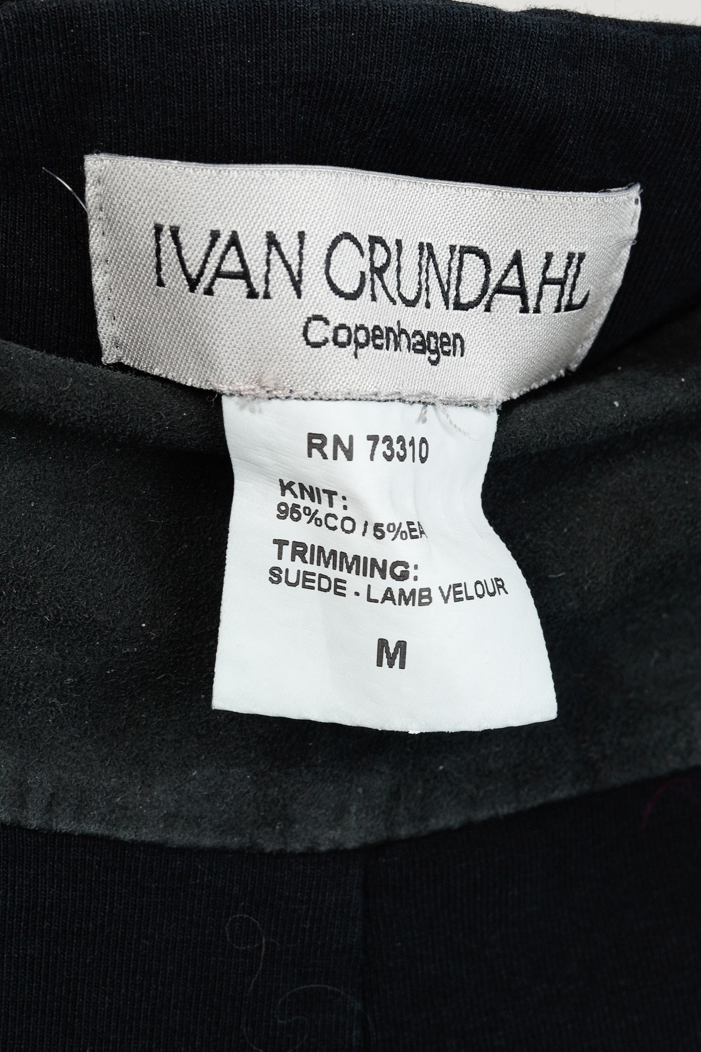Ivan Grundahl Ivan Grundahl Black-Jersey Suede-Trim Wide Tapered-Leg Pants Size 27" / US 4 / IT 40 - 8 Thumbnail