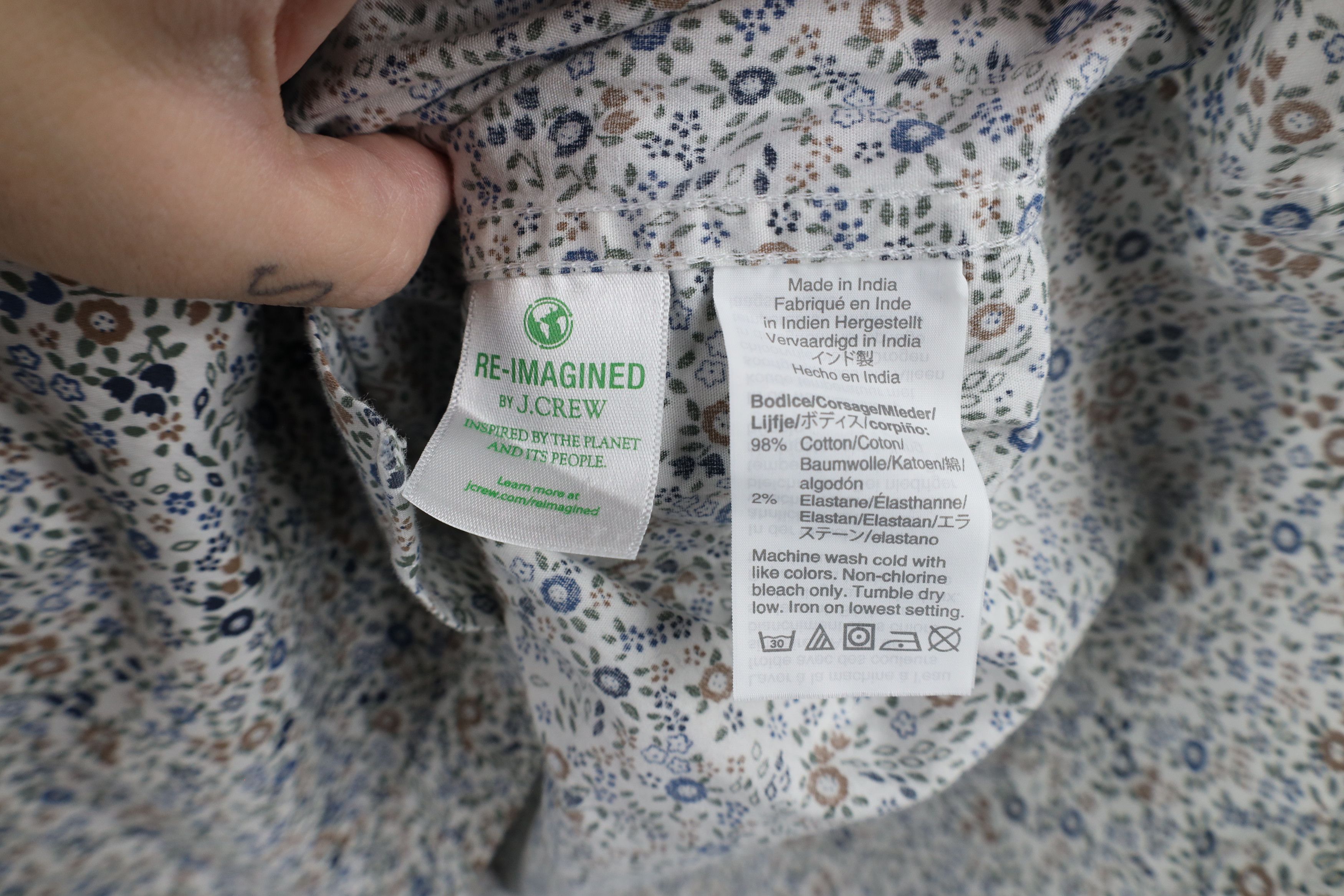 J.Crew × Vintage J Crew Flex Washed Flower Tapestry Button Down Shirt Size US L / EU 52-54 / 3 - 6 Thumbnail