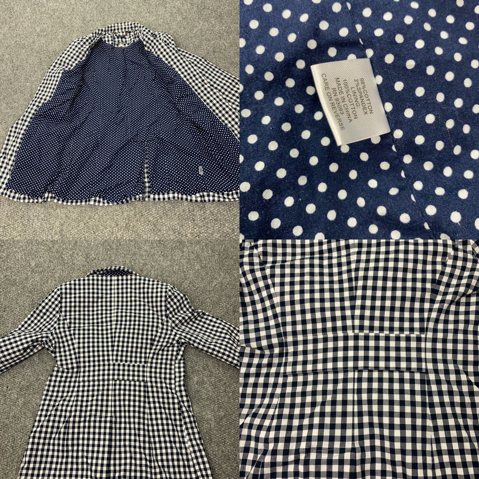Vintage Tyler Boe Jacket Womens Size 10 Blue White Check Gingham Plaid Lined Stretch Size L / US 10 / IT 46 - 8 Thumbnail