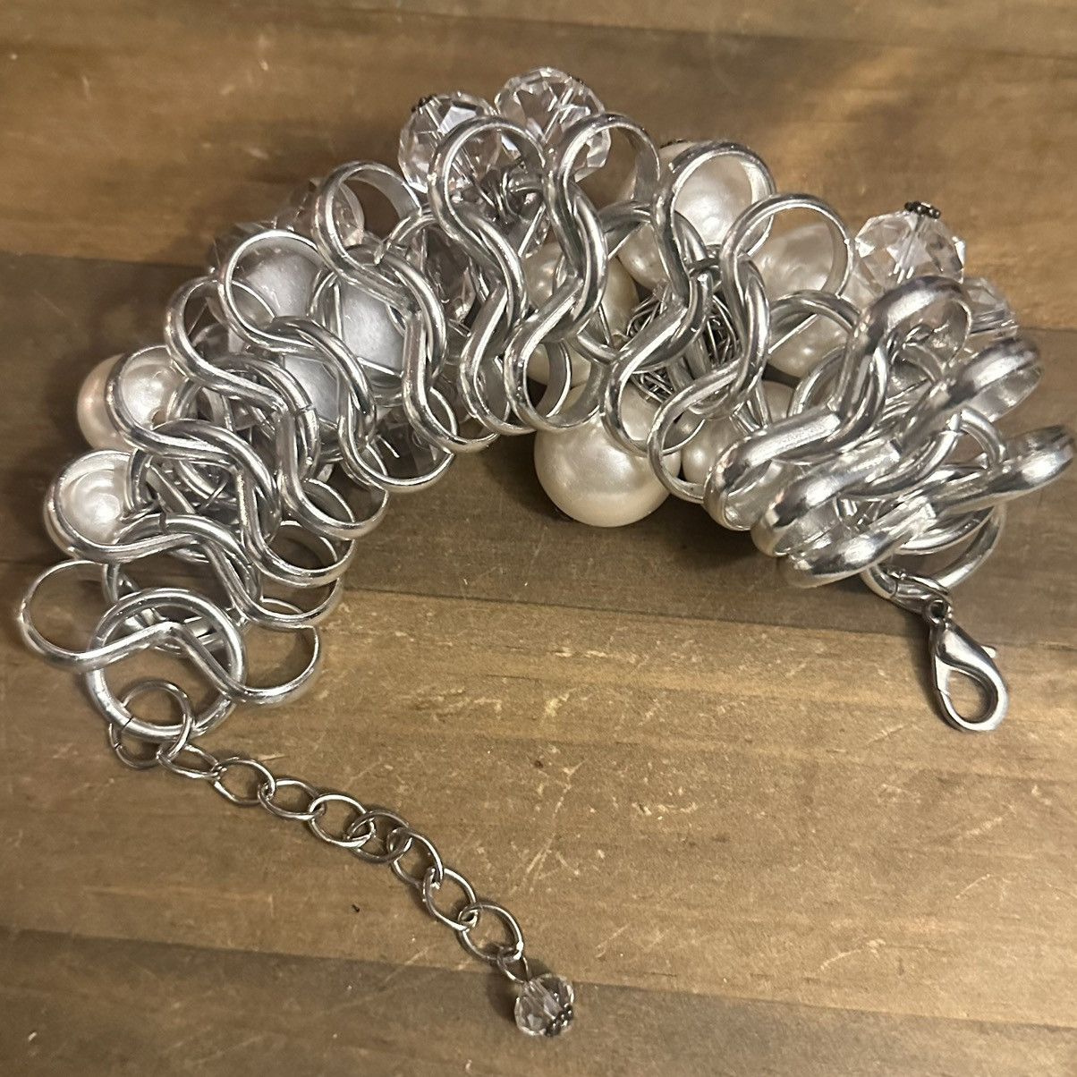 Other Chunky clear bead and pearl flower bracelet Size ONE SIZE - 6 Thumbnail