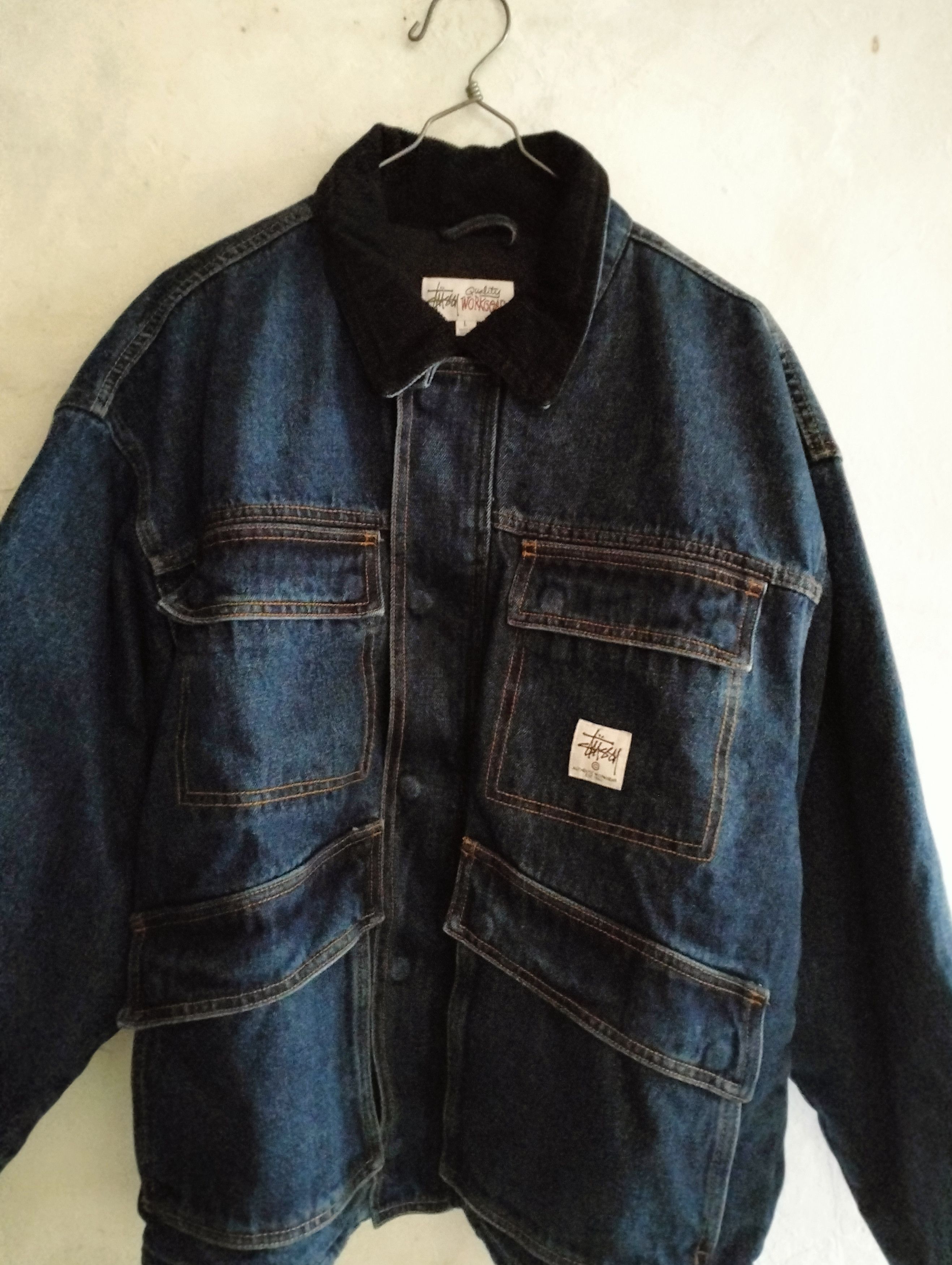 Stussy Stussy Washed Canvas Shop Jacket 'Blue' 115688 Size US L / EU 52-54 / 3 - 3 Thumbnail