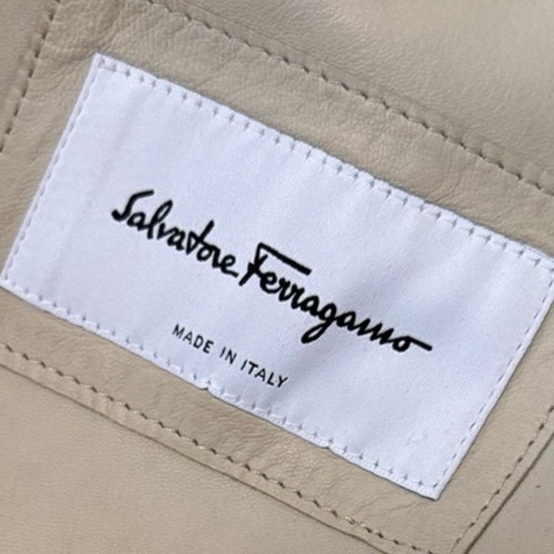 Salvatore Ferragamo Ferragamo Lamb Leather Red and Beige Pattern Jacket SS20 Size US M / EU 48-50 / 2 - 3 Thumbnail