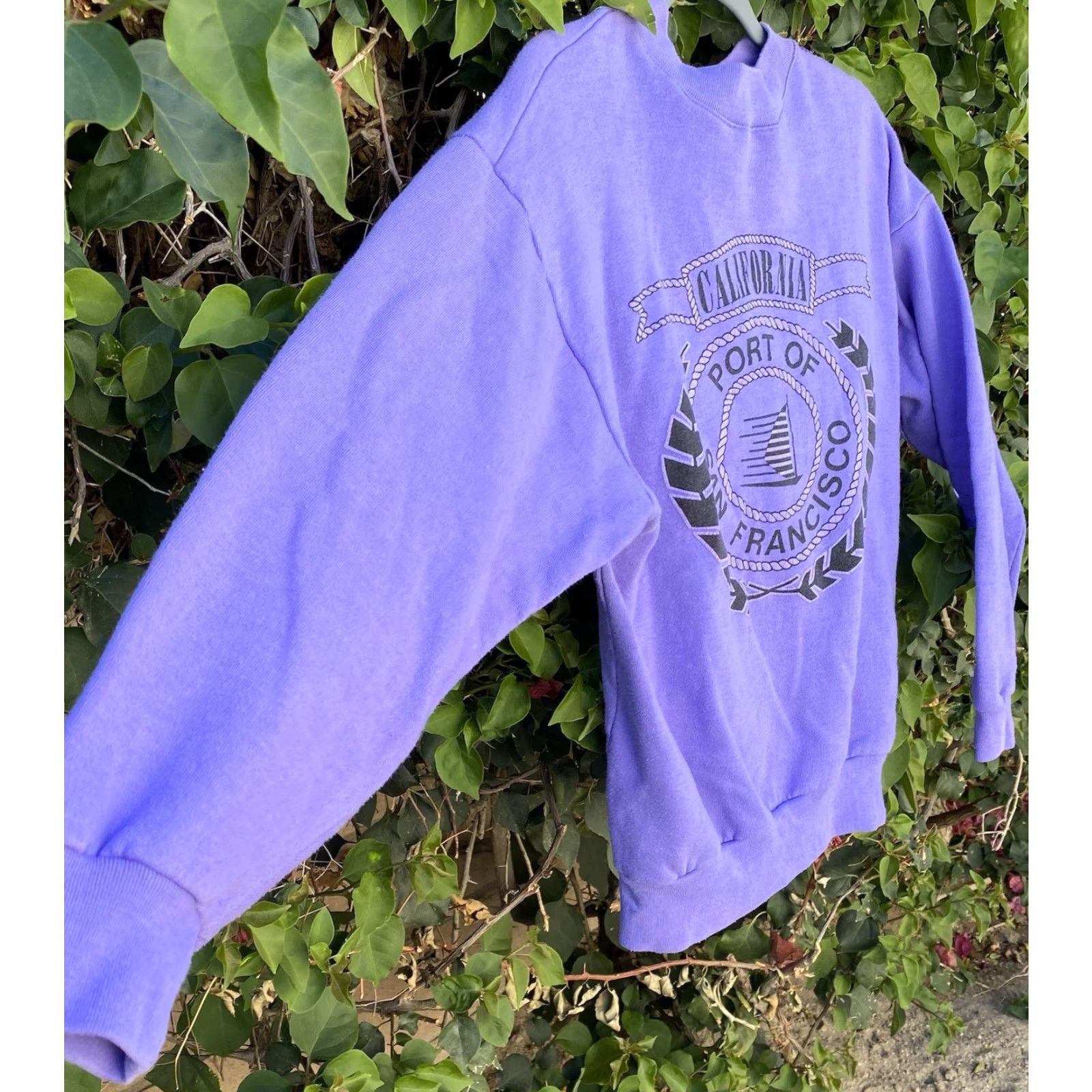 Vintage VINTAGE The Tops Port Of San Francisco Sweatshirt Purple Purple USA Made L Large Cotton Polyester blend Graphic Print Pullover Crewneck Men Size US L / EU 52-54 / 3 - 3 Thumbnail
