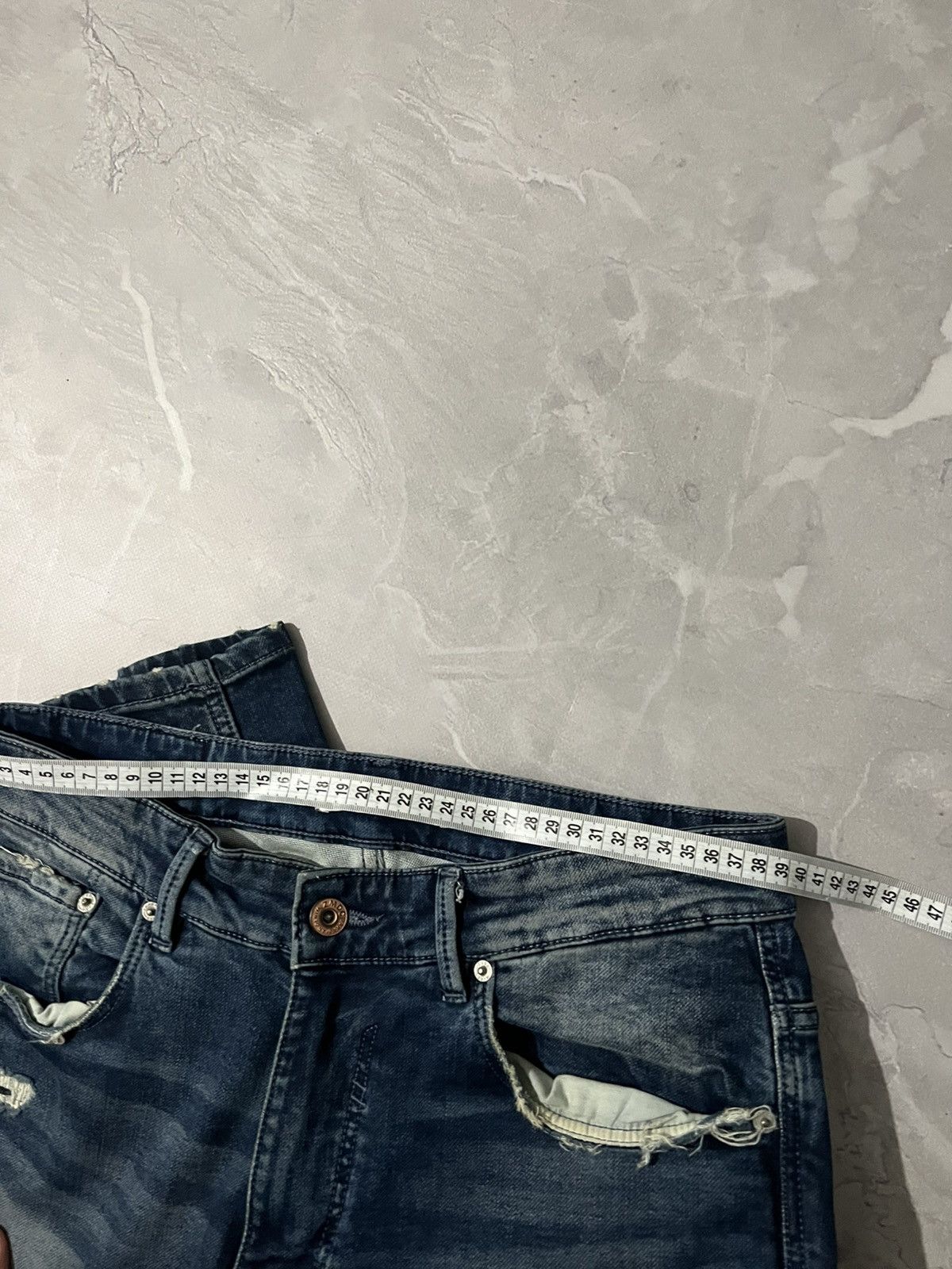 Vintage Glamour Skinny Faded Jean / Tokyo Grunge 90s Size US 31 - 8 Thumbnail